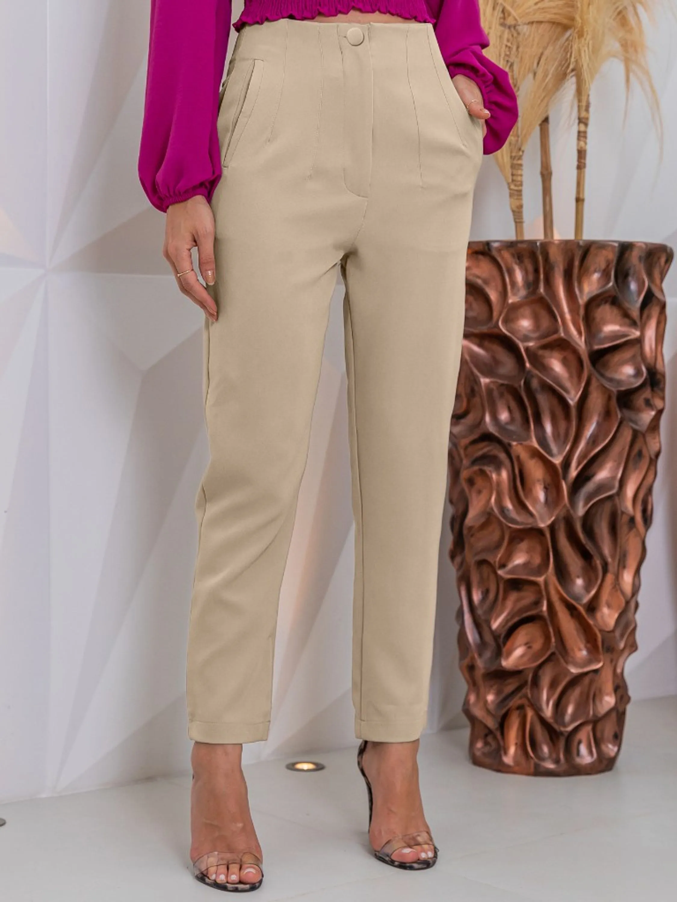 Calça alfaiataria feminina social zara elegante C3420