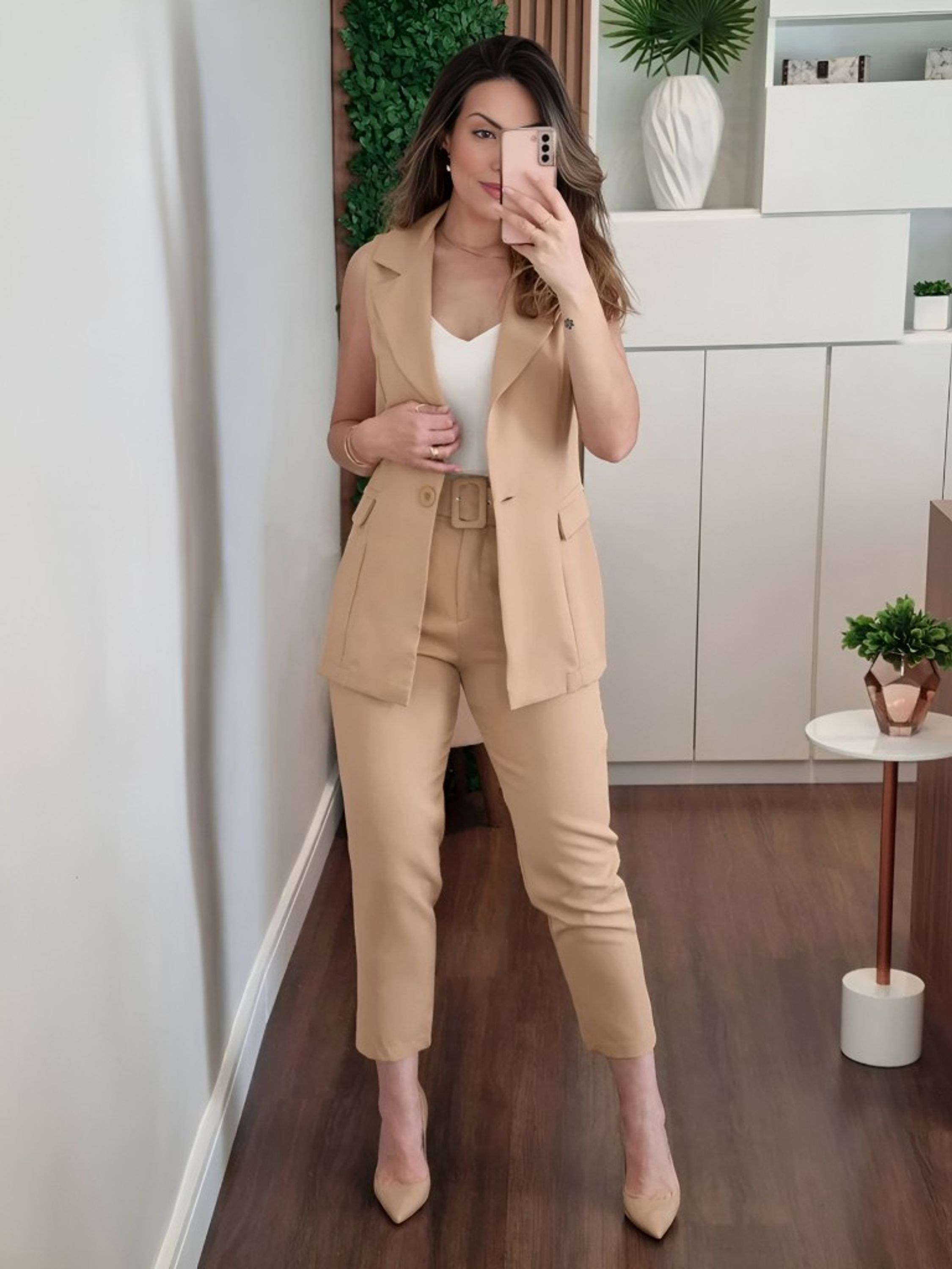 Calça Alfaiataria Com Cinto C003