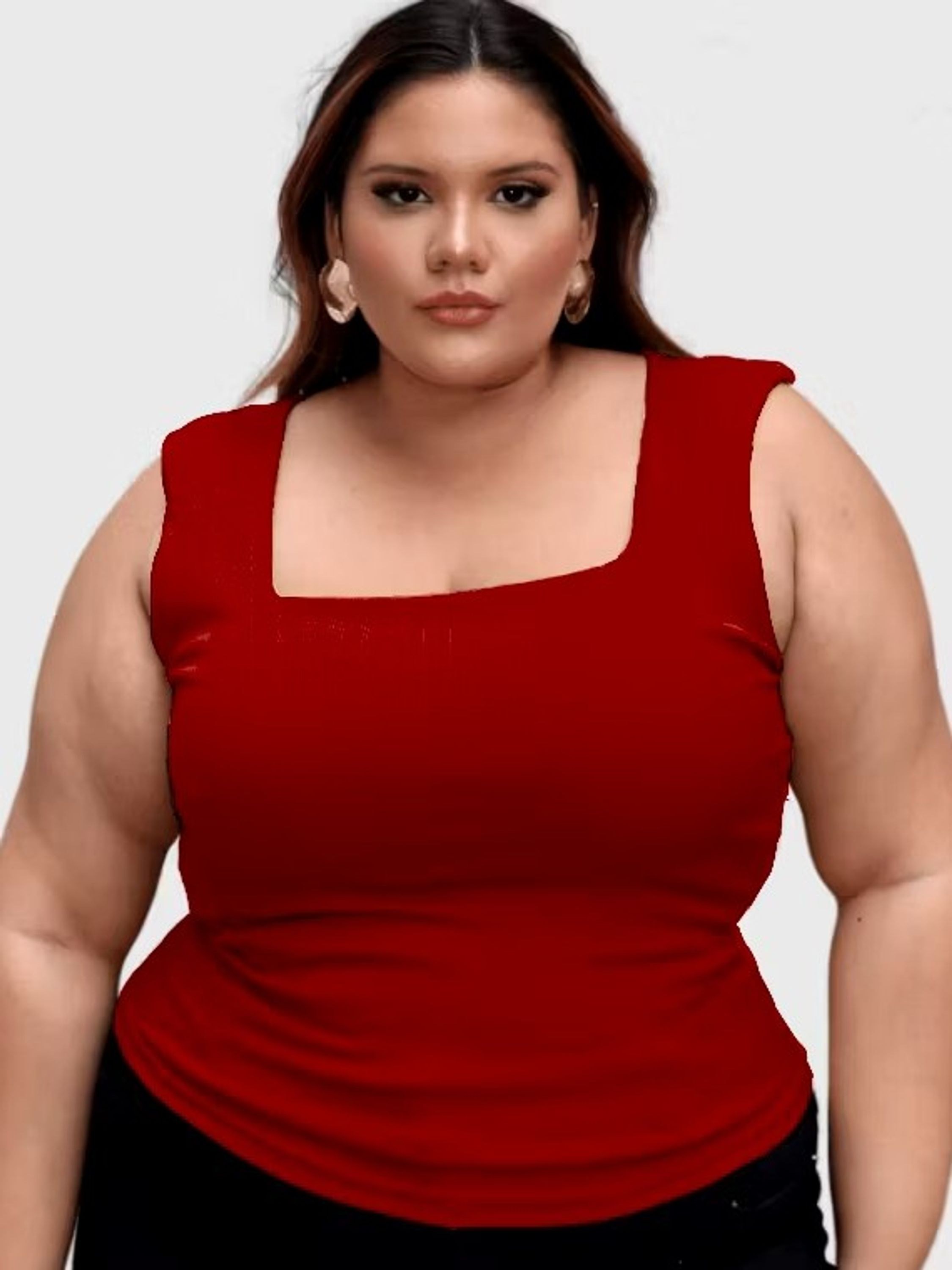 Blusa Regata Feminina Plus Size Ribana 1320