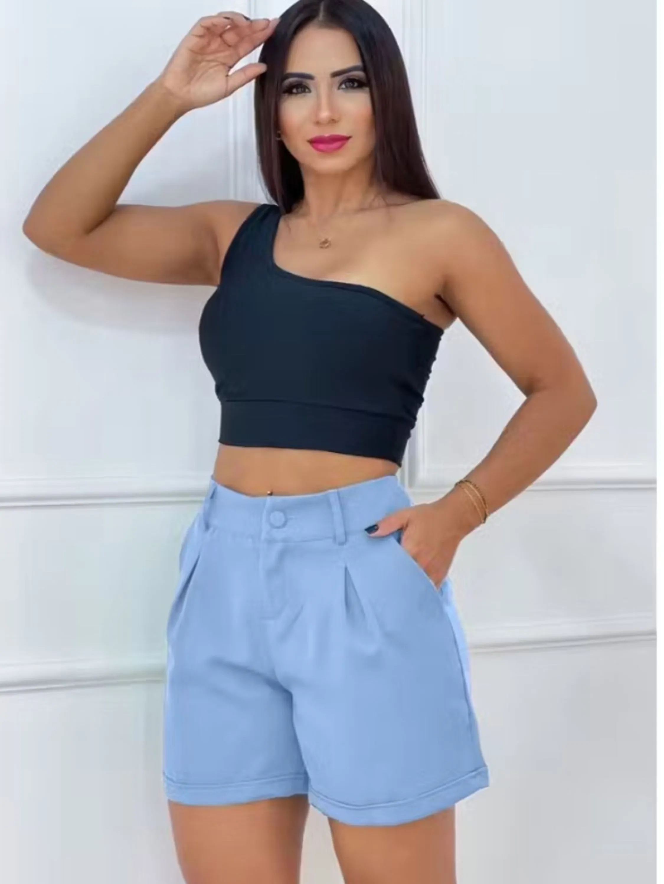 Short Alfaiataria Cintura Alta Social 2222