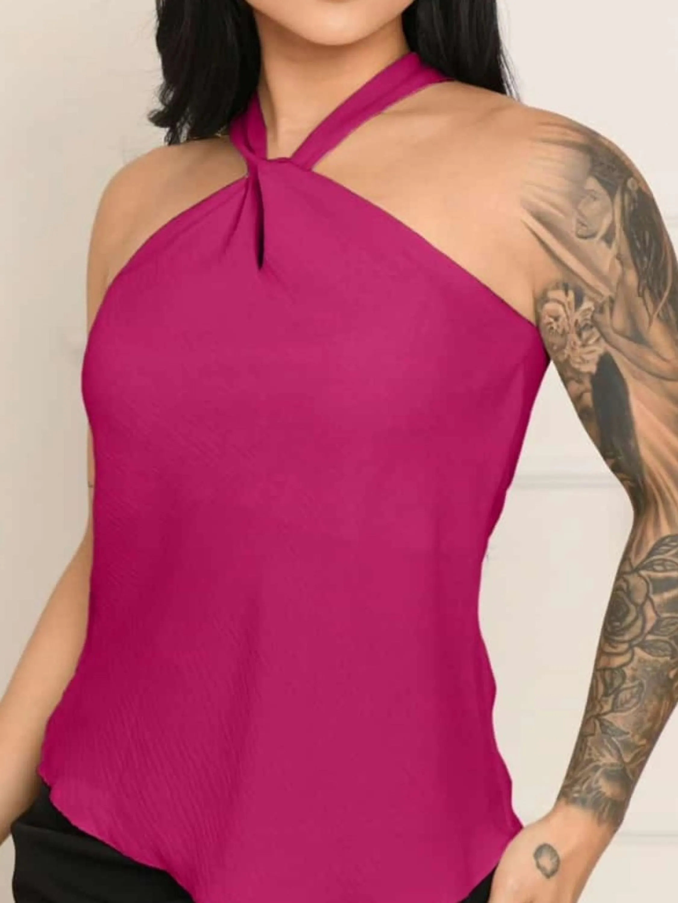 Blusa Regata Feminina Alça Nó