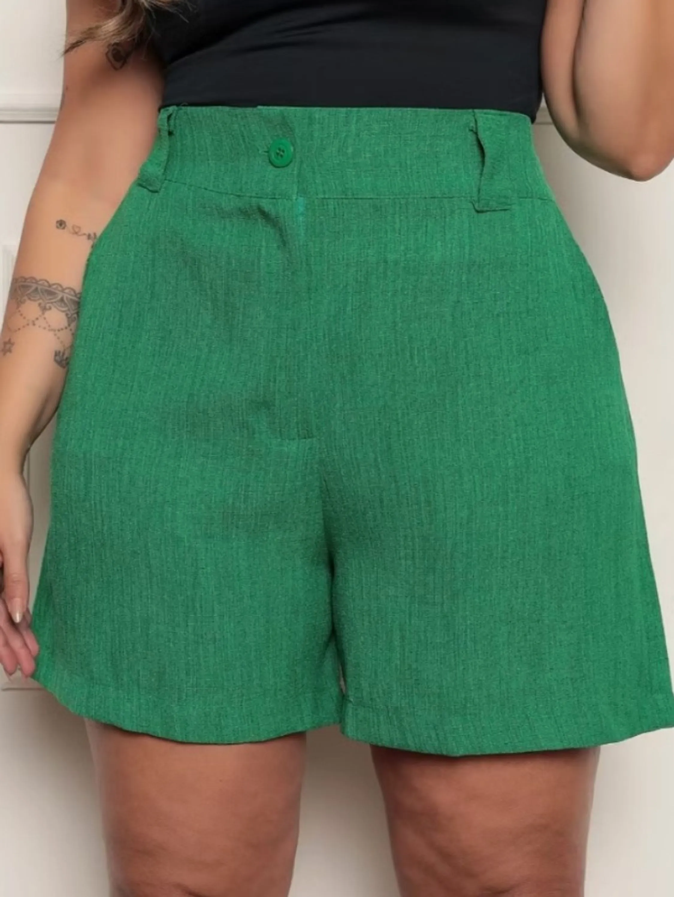 Short Linho Plus Size