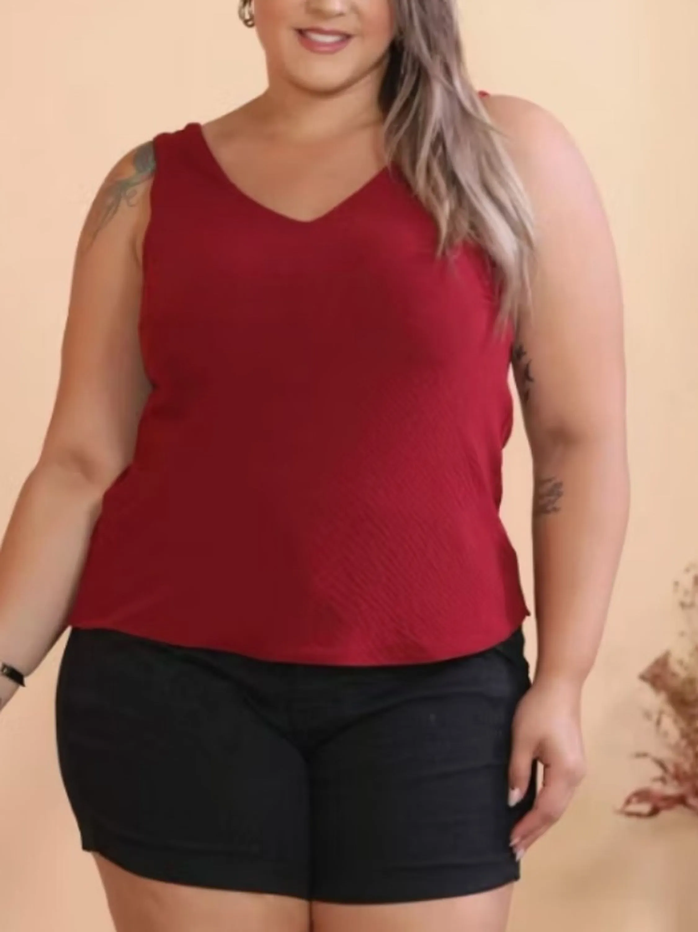 Blusa Regata Plus Size Duna