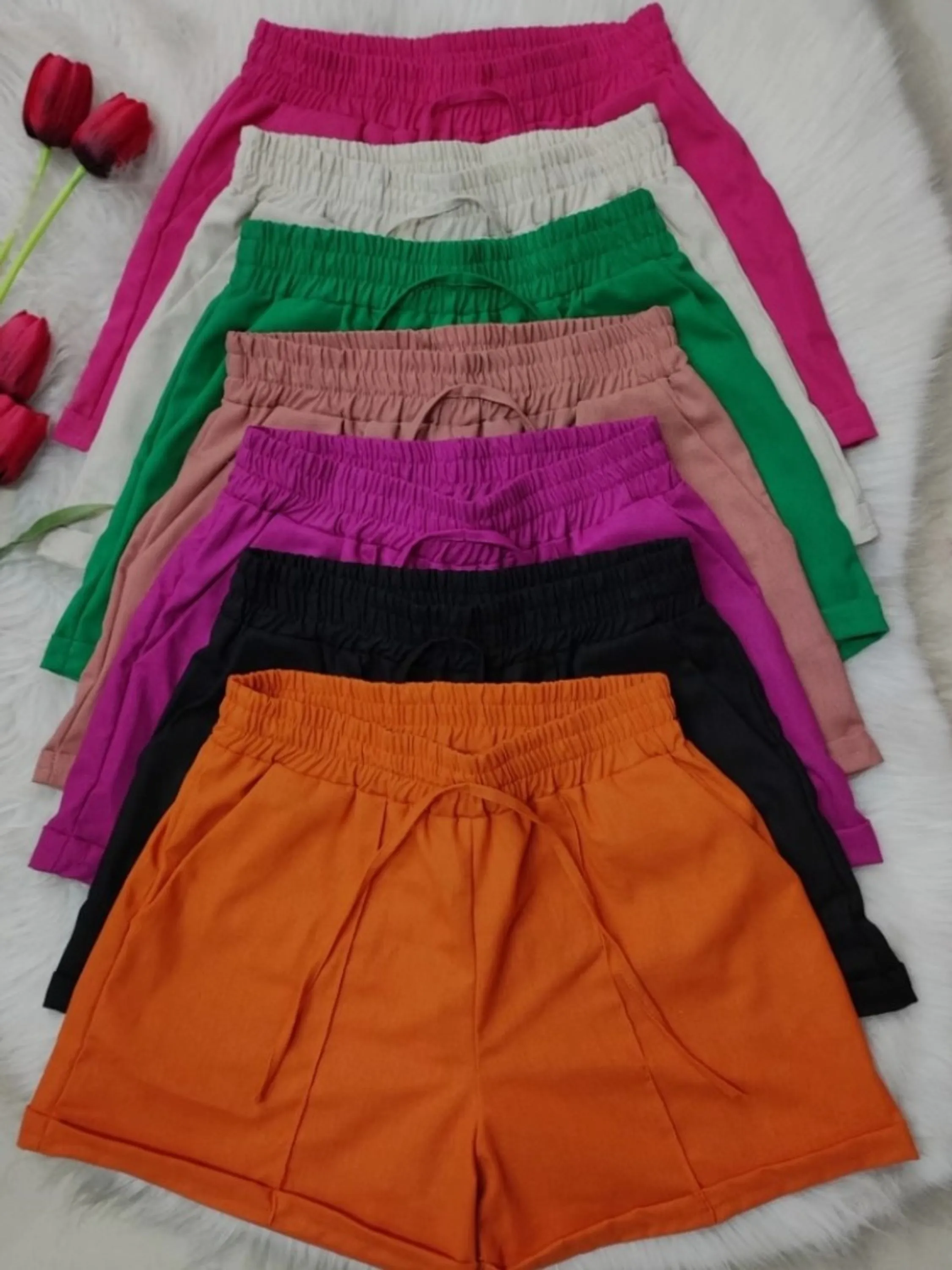 Short Linho Com Risca Feminino