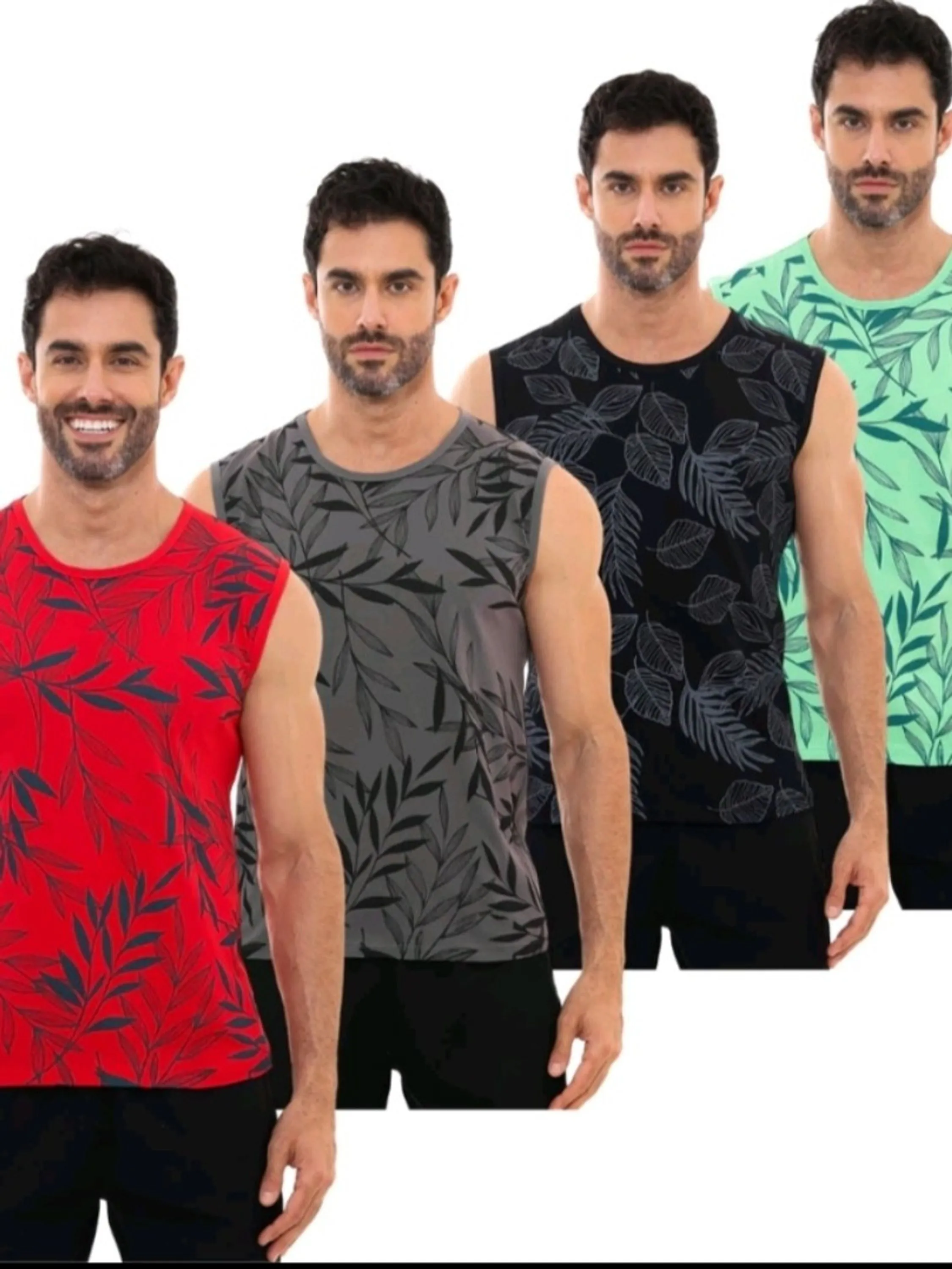 Regata masculina algodão floral