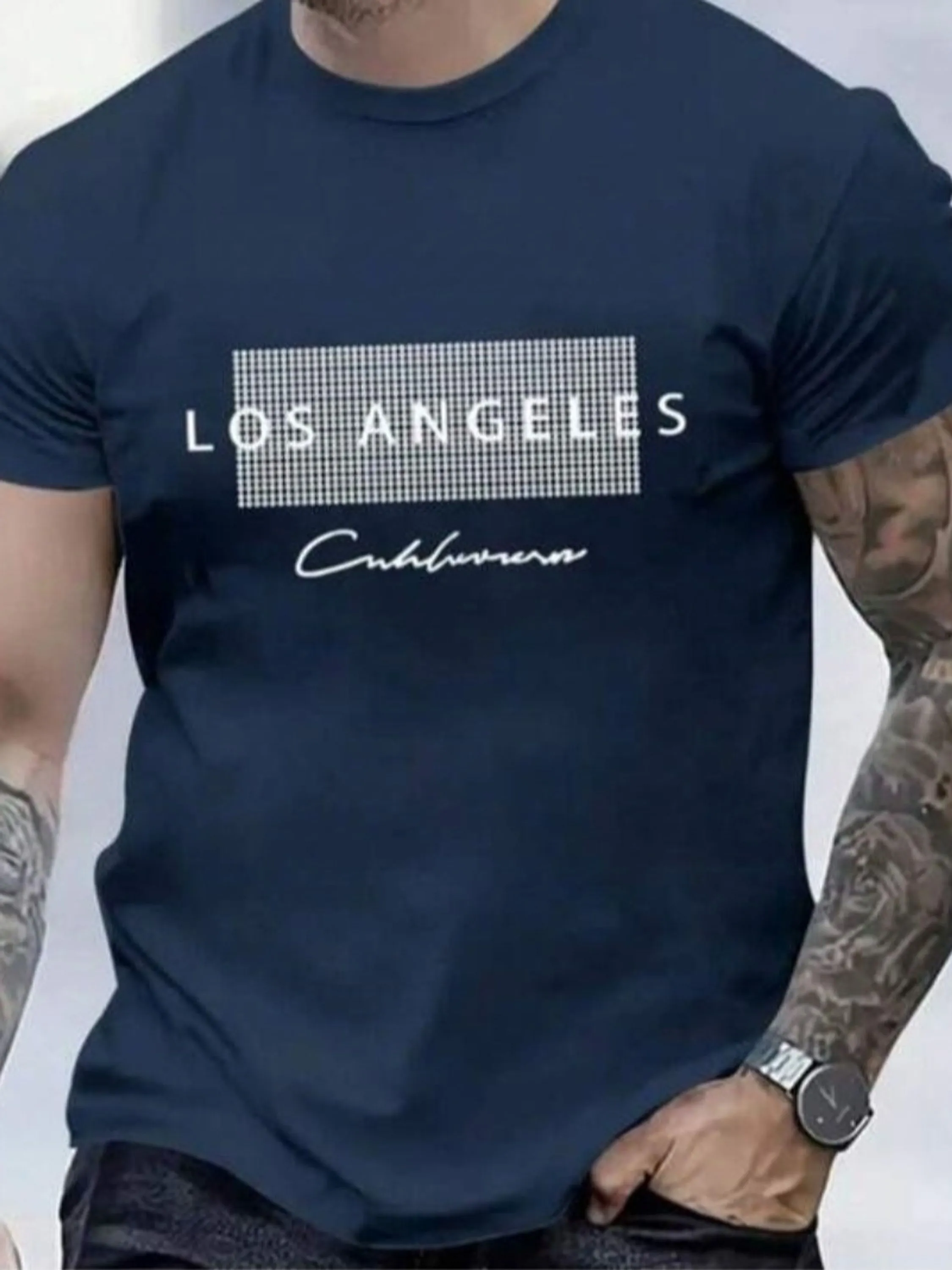 Camiseta masculina algodão estampada