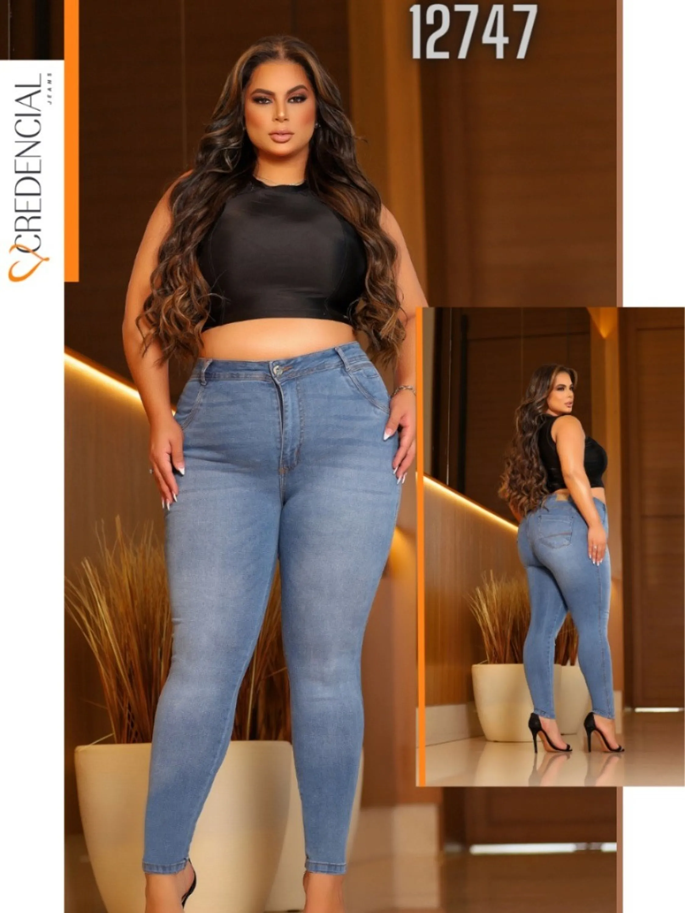Calça jeans feminina REF 12747