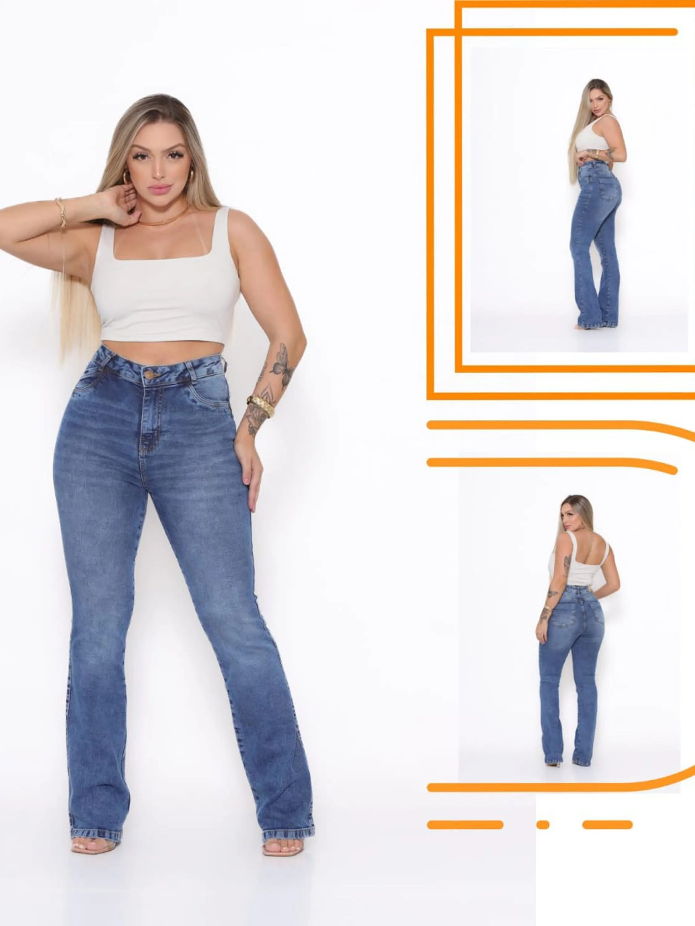 Calça jeans flare REF 13421