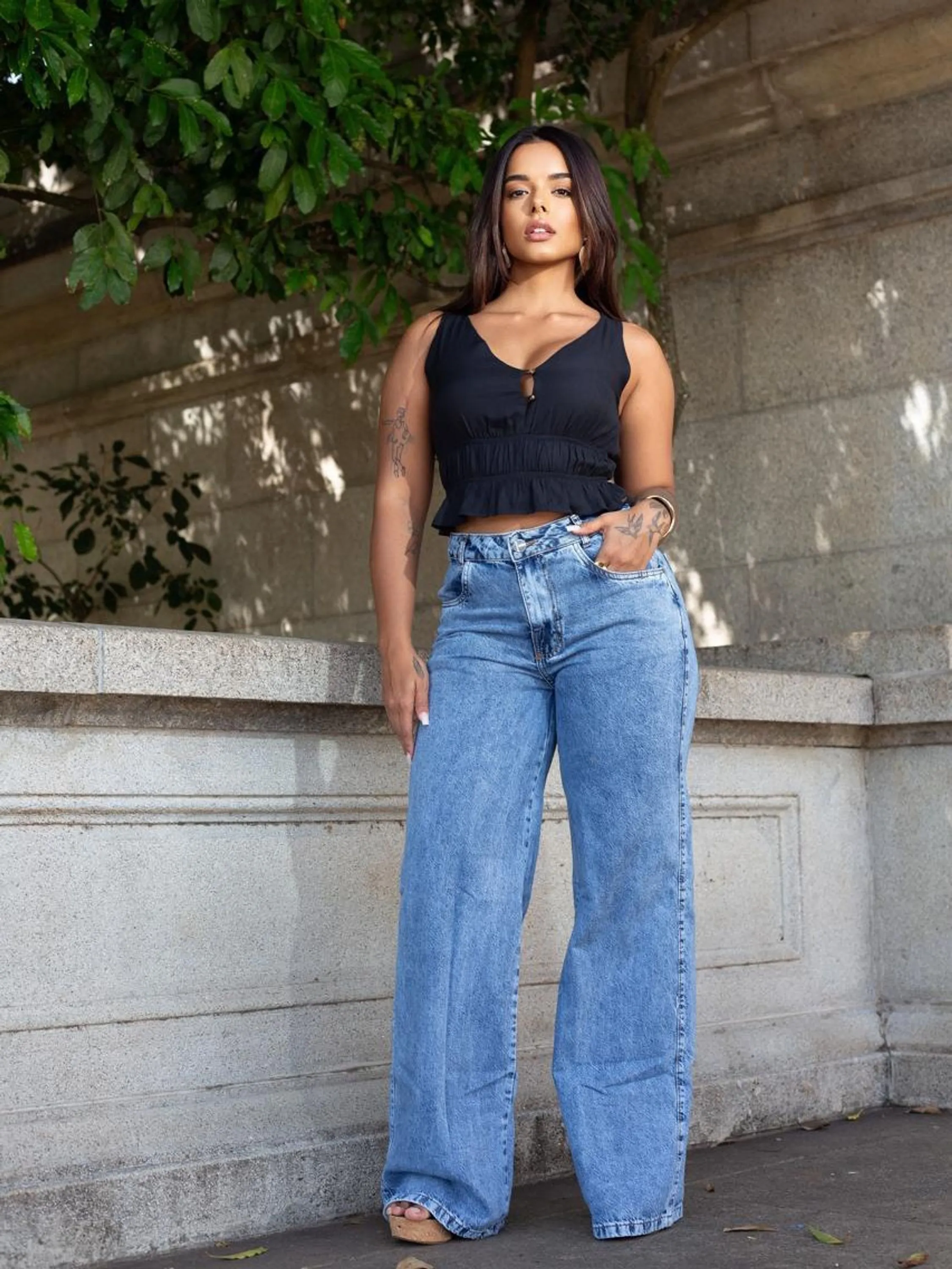 Calça Wide Leg REF 14181