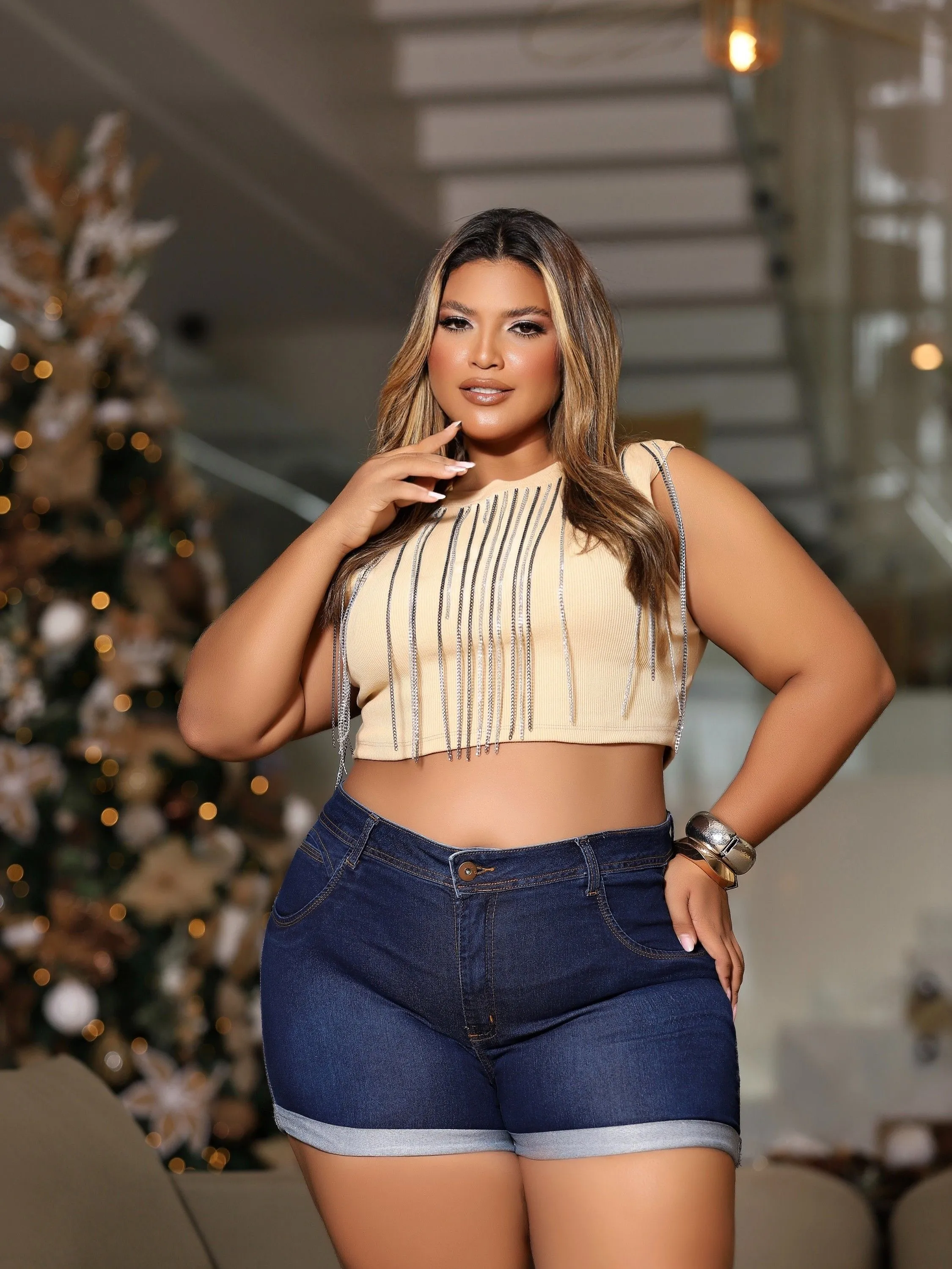 Shorts Jeans Plus Size REF:13652