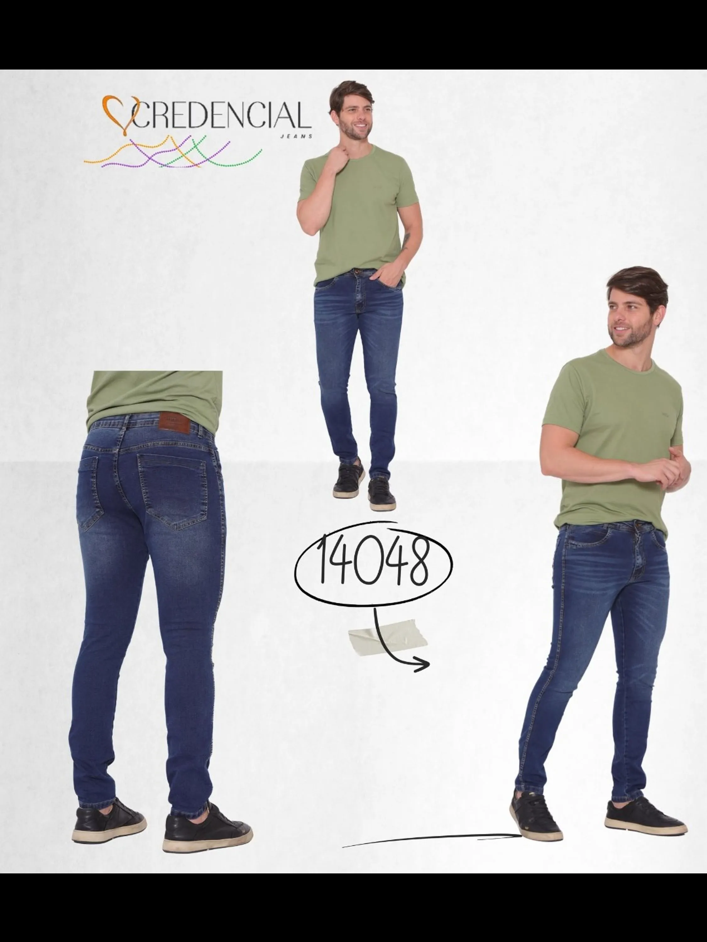 Calça jeans masculina REF 14048