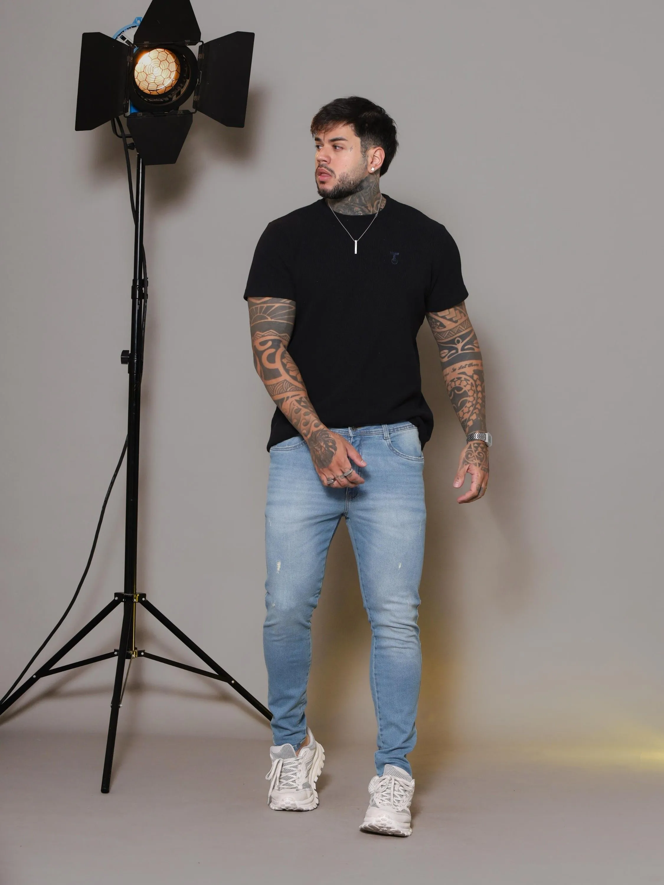 Calça jeans masculina REF 14034-B