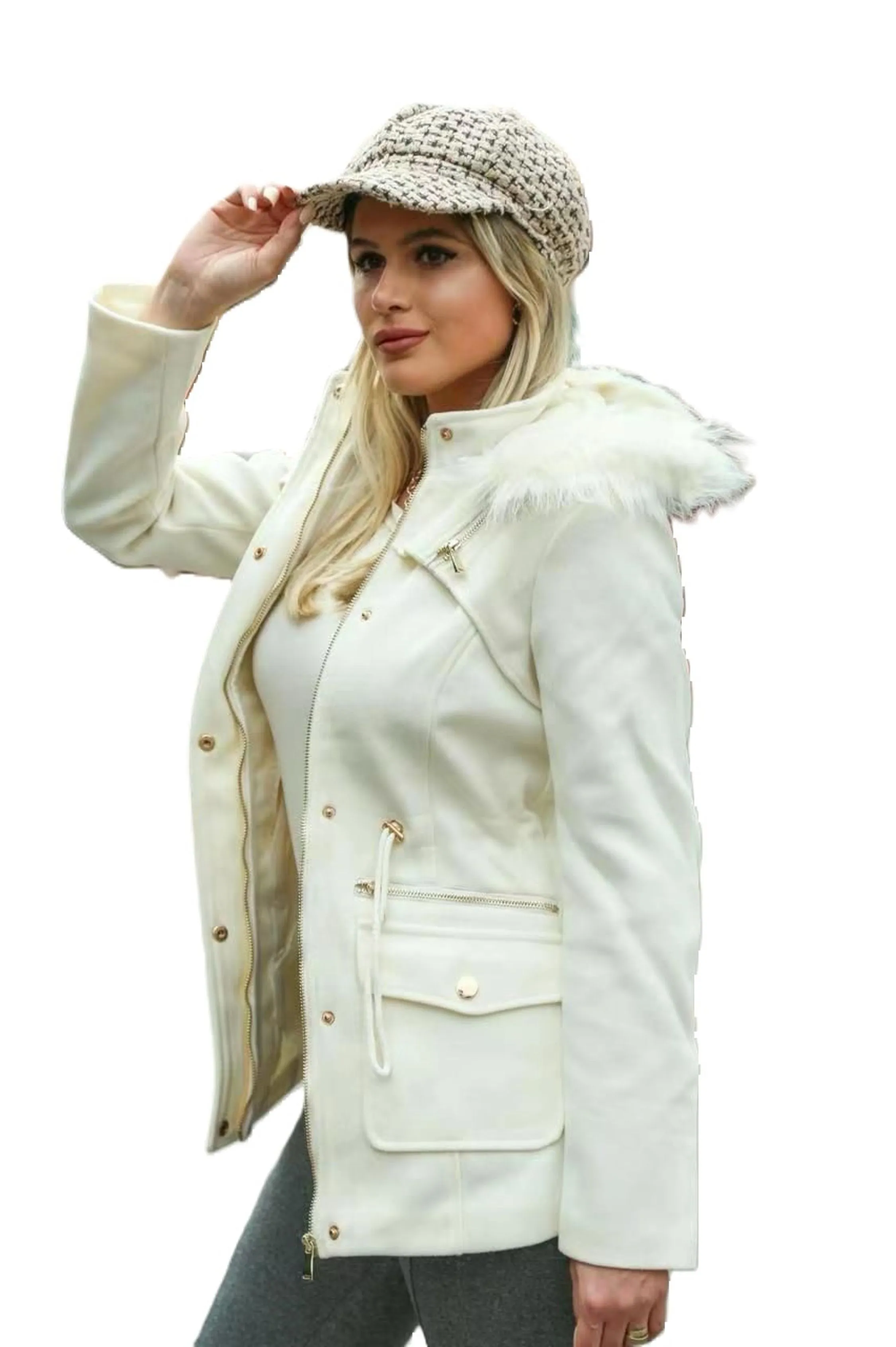 Parka Lã Batida Feminina