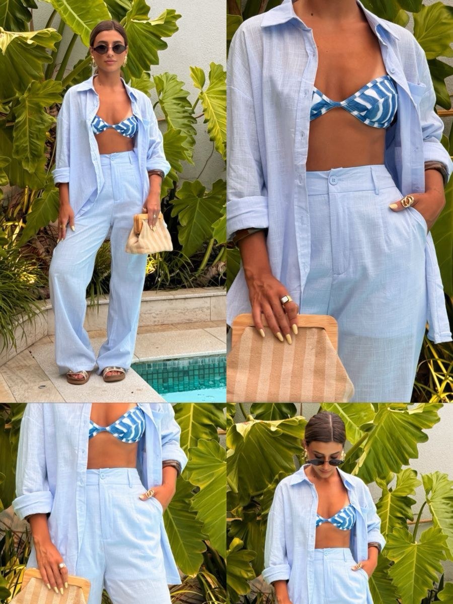 Conjunto manga longa com cinto #Panpan_fashion