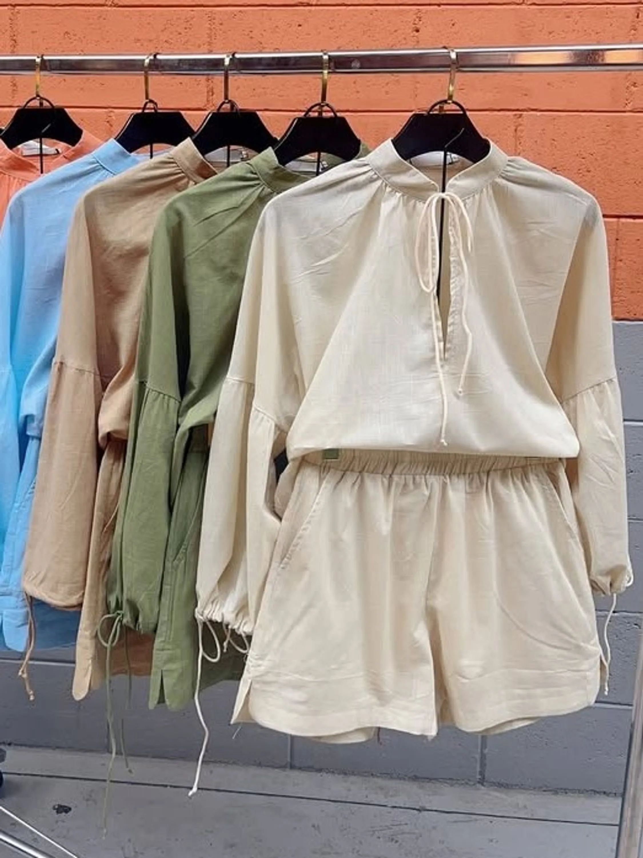 Conjunto manga longa com short #Panpan_fashion