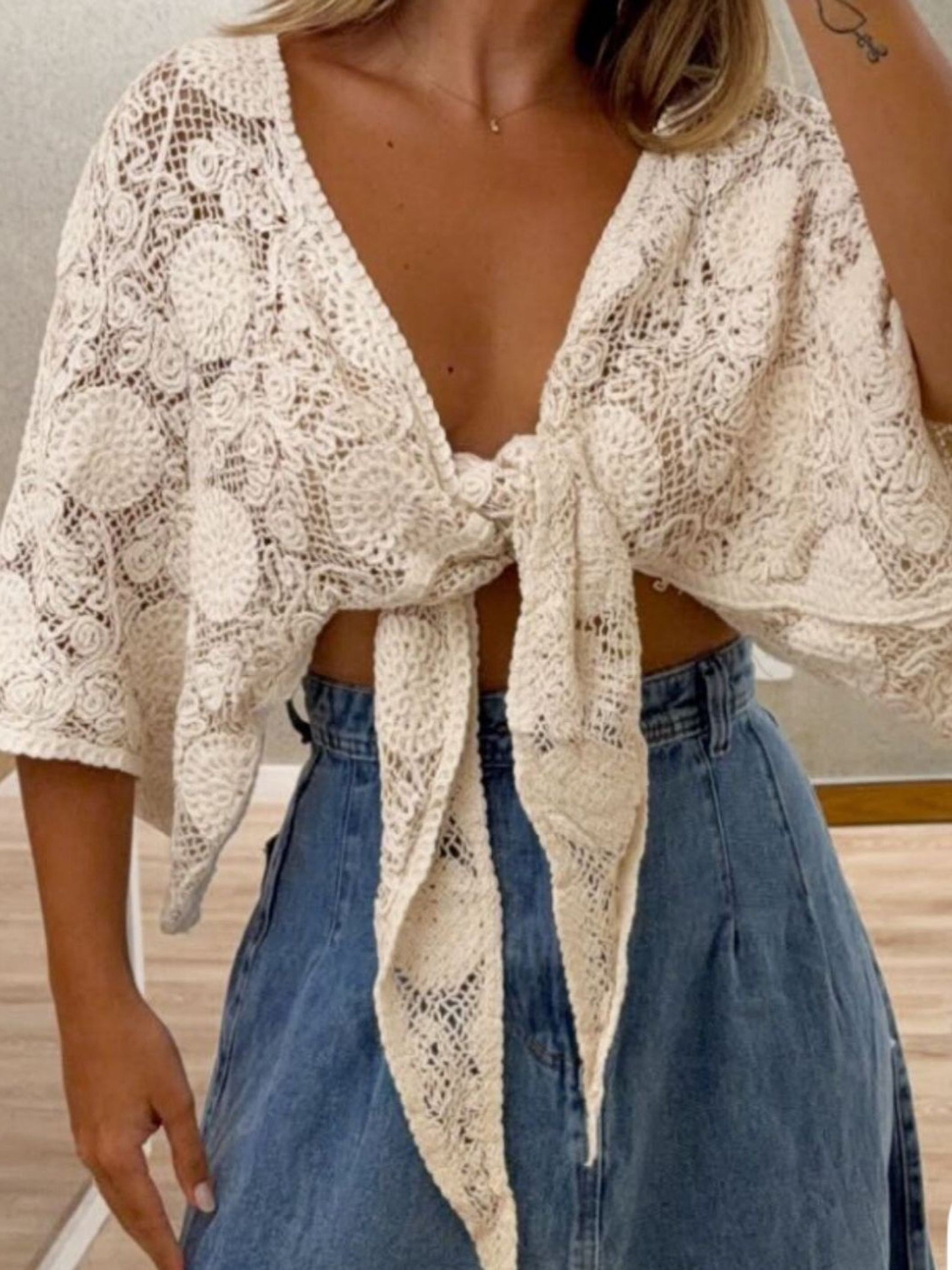 Blusa cropped de croche #Panpan _fashion