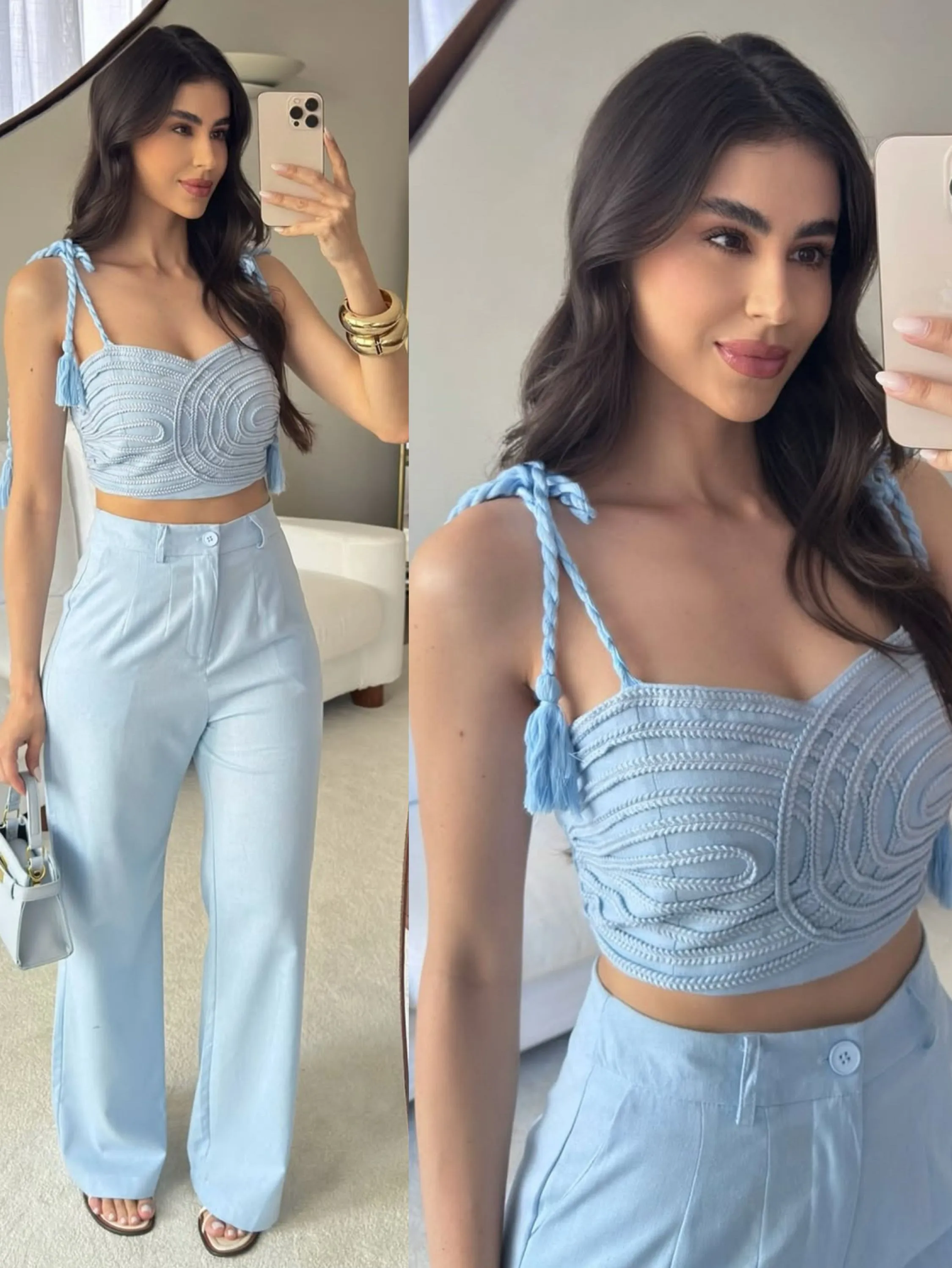 Conjunto importado de linho