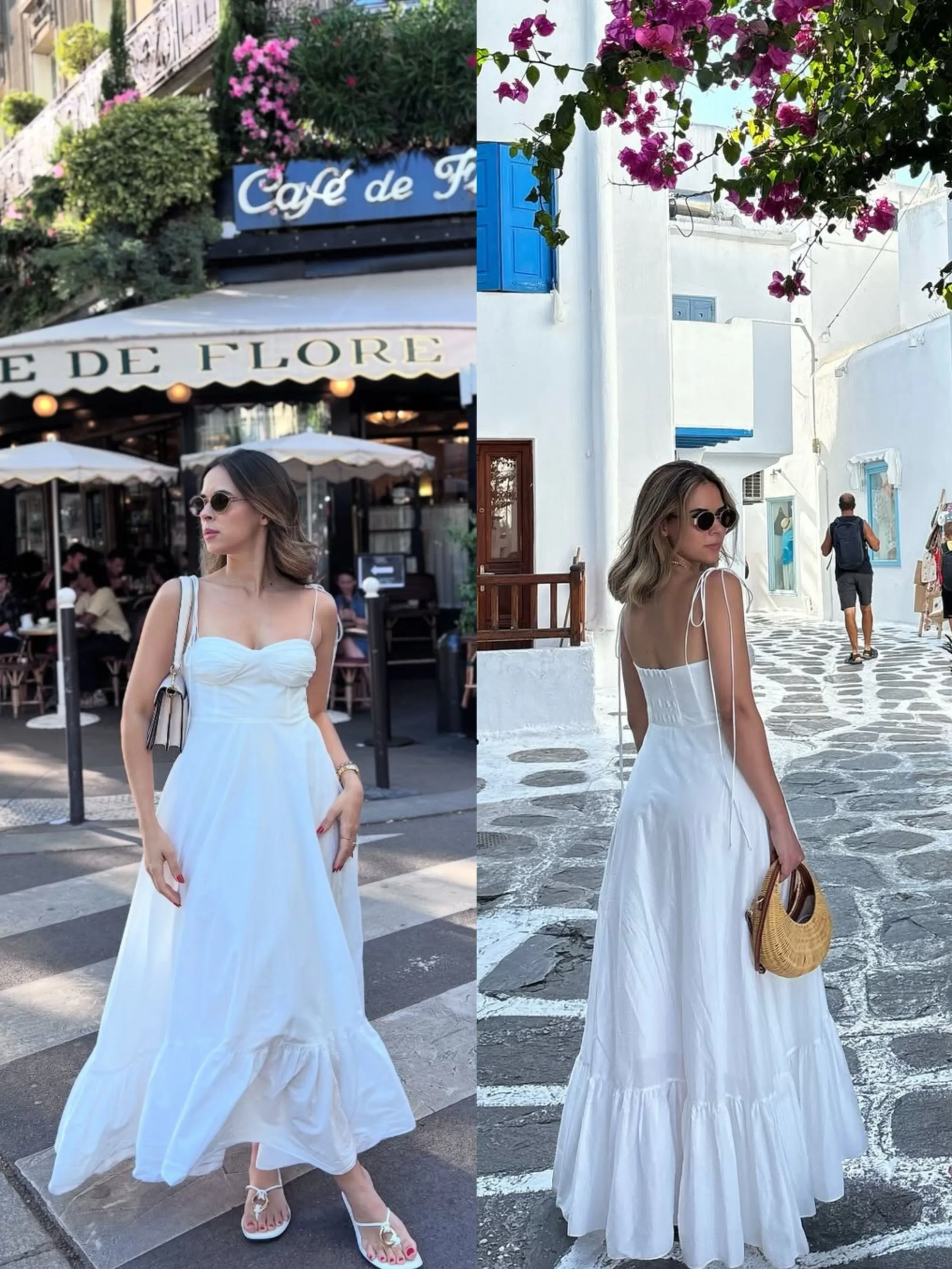 Vestido longo de tricoline