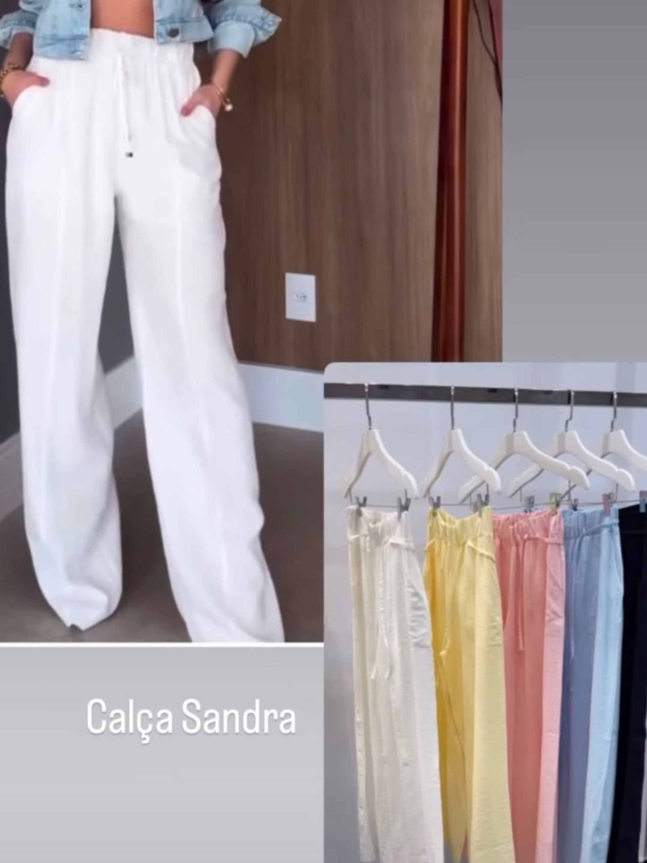 Calça sandra ( tecido marrant )