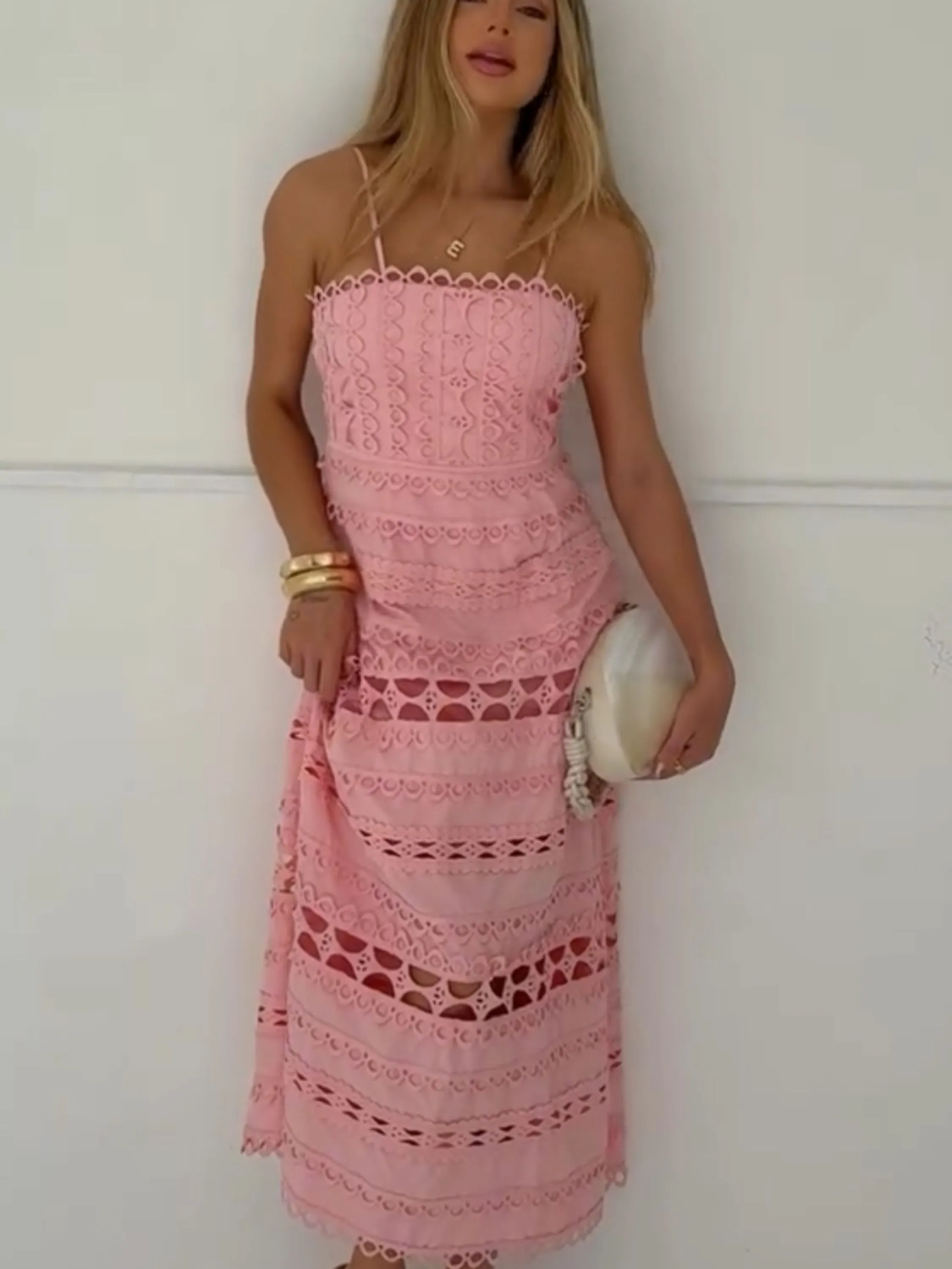 Vestido longo importado de renda