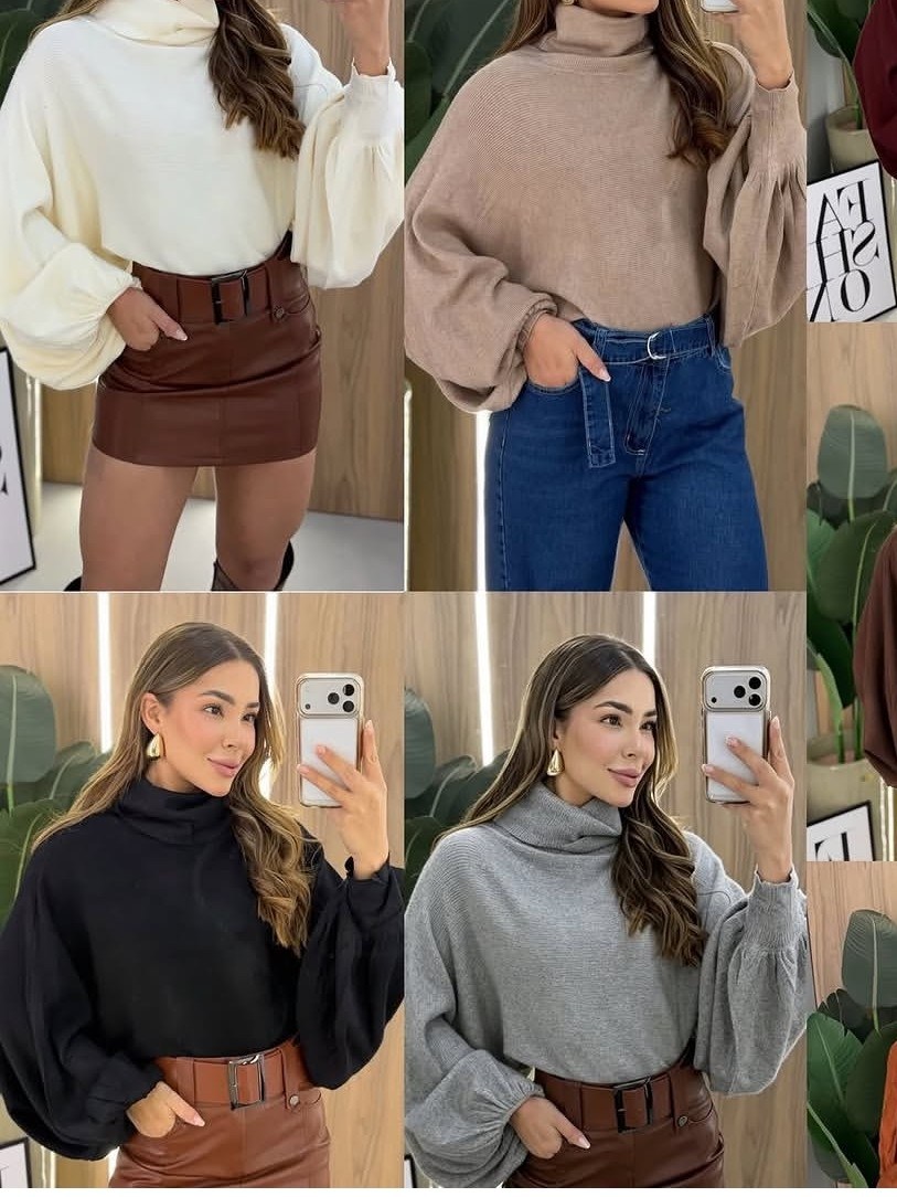 Blusa gola alta modal #Panpan_fashion