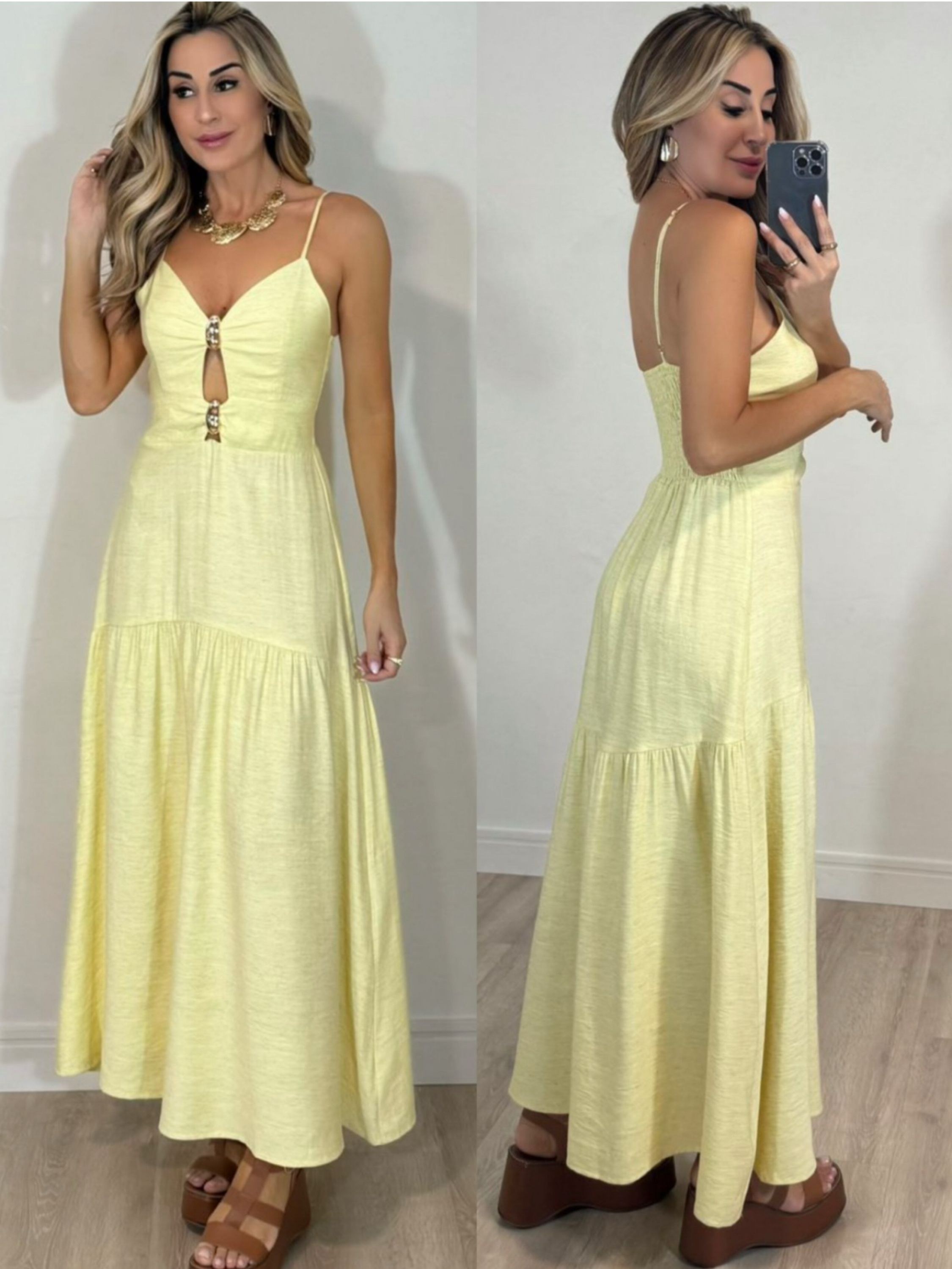 Vestido longo de marrat