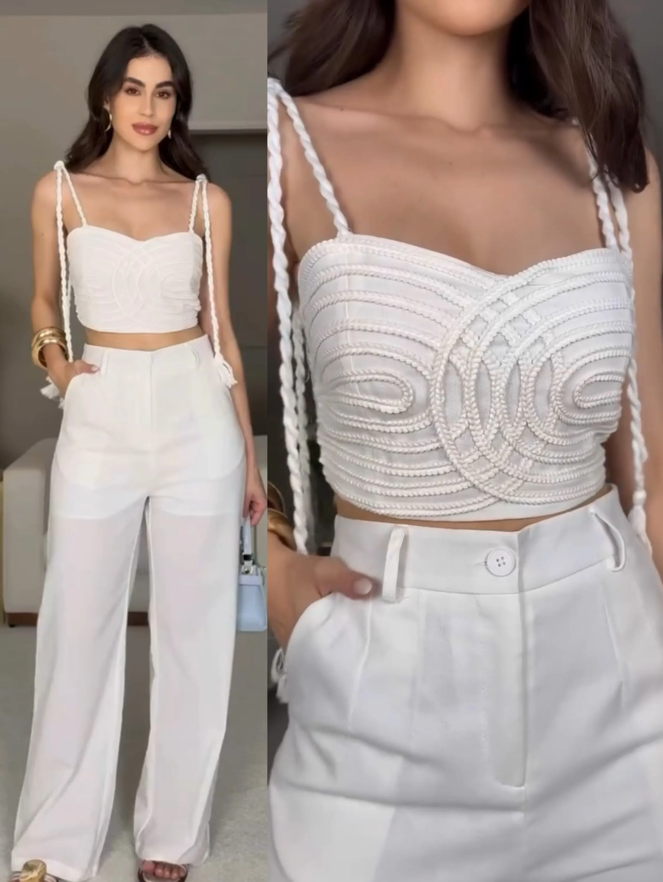 Conjunto importado de linho