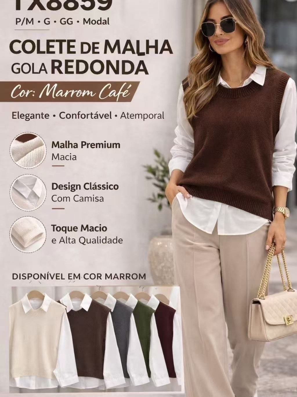 Conjunto colete com camisa #Panpan_fashion
