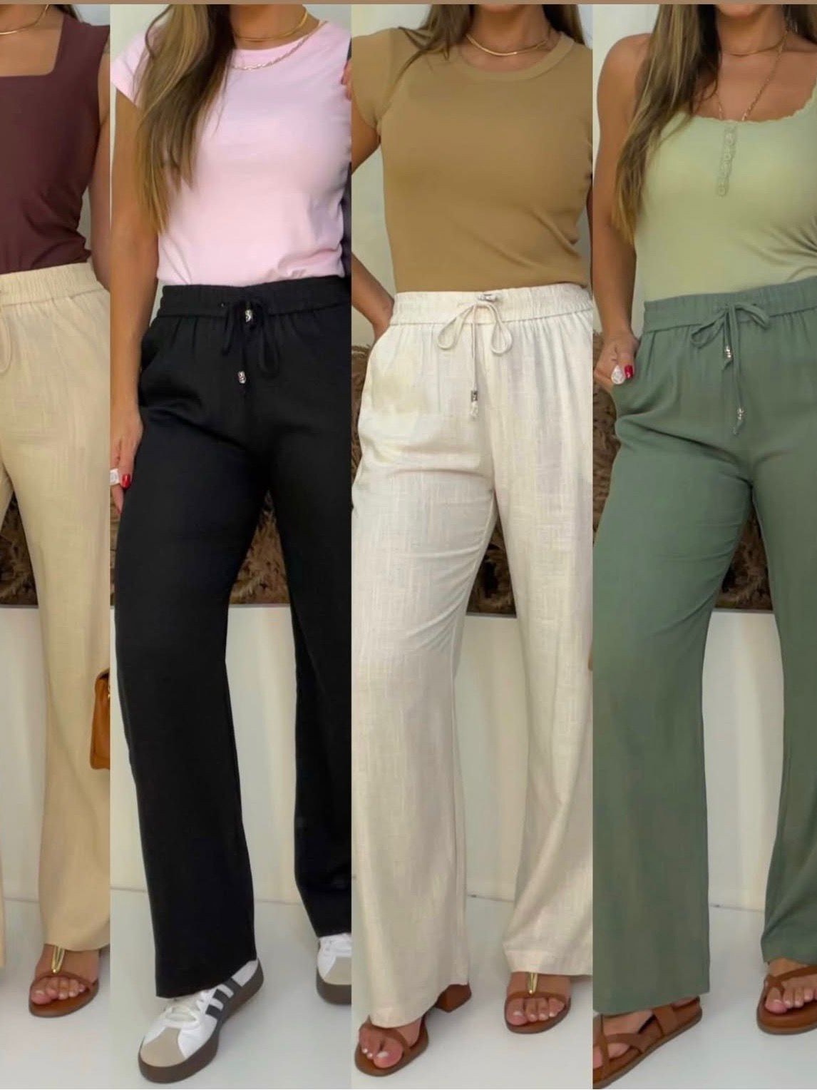 Calça  pantalona de linho #Panpan_fashion