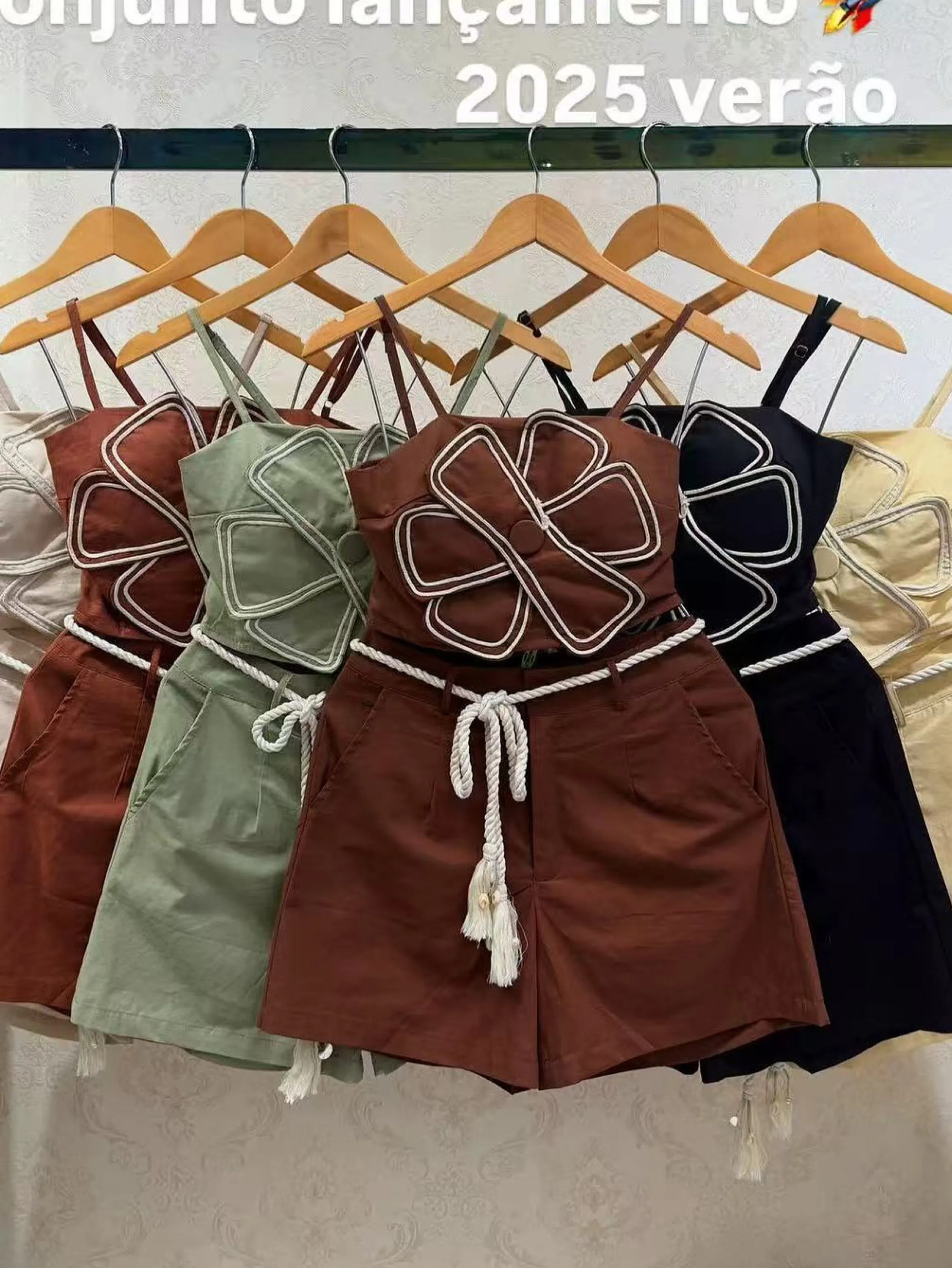 Conjunto linho importado panpan fashion feminina