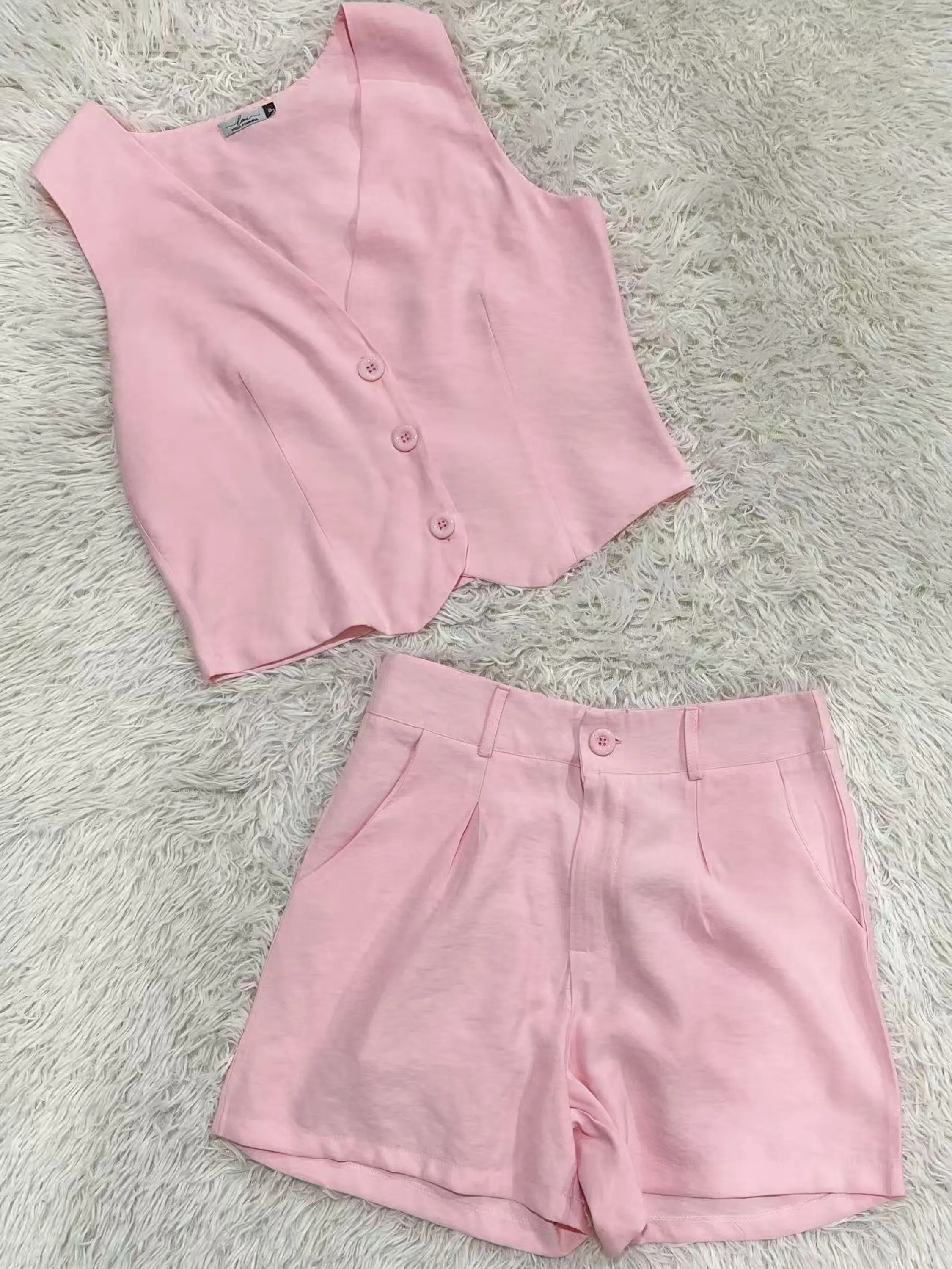 Conjunto Cropped shorts lili moda feminina