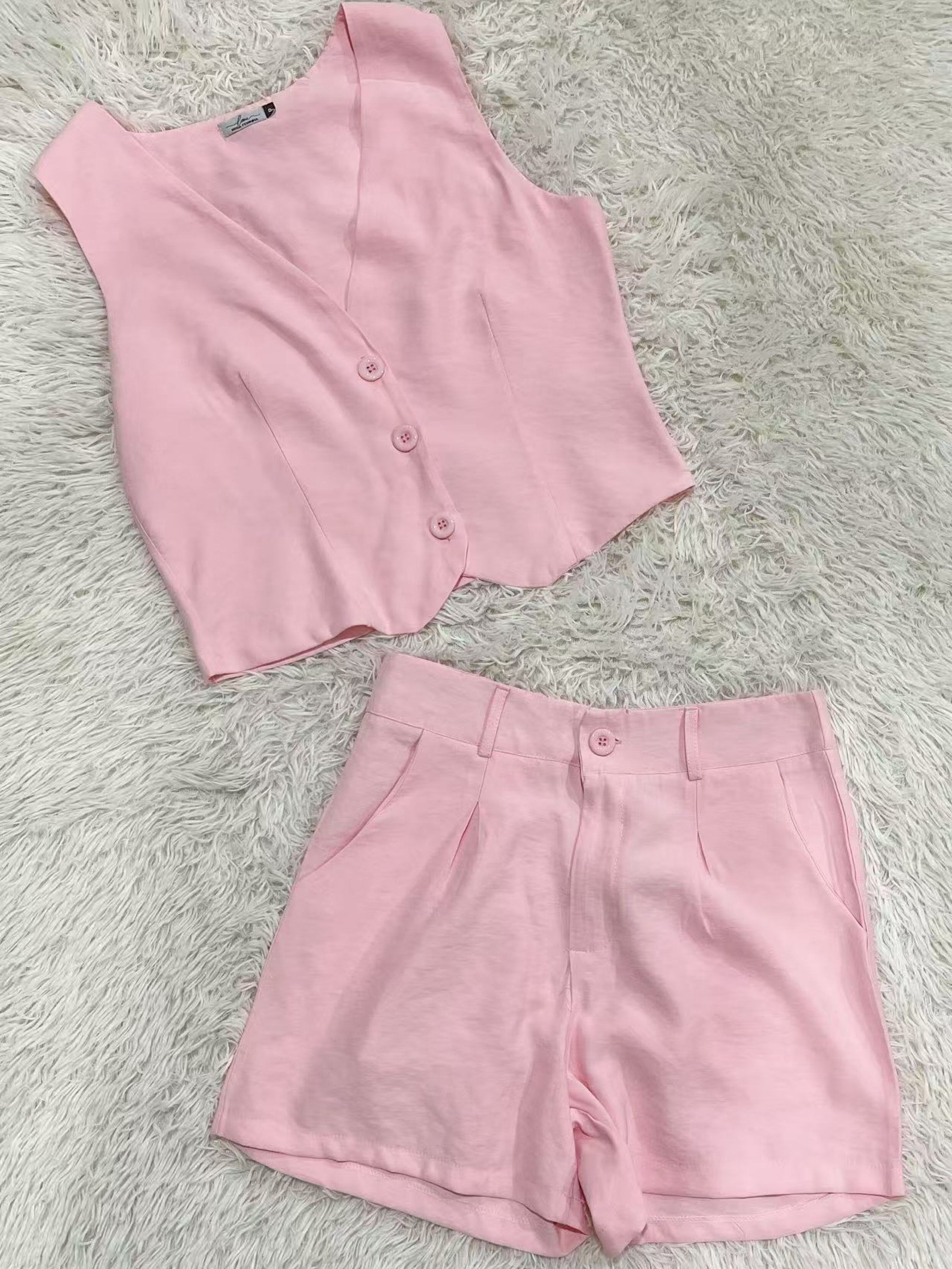 Conjunto Cropped shorts lili moda feminina