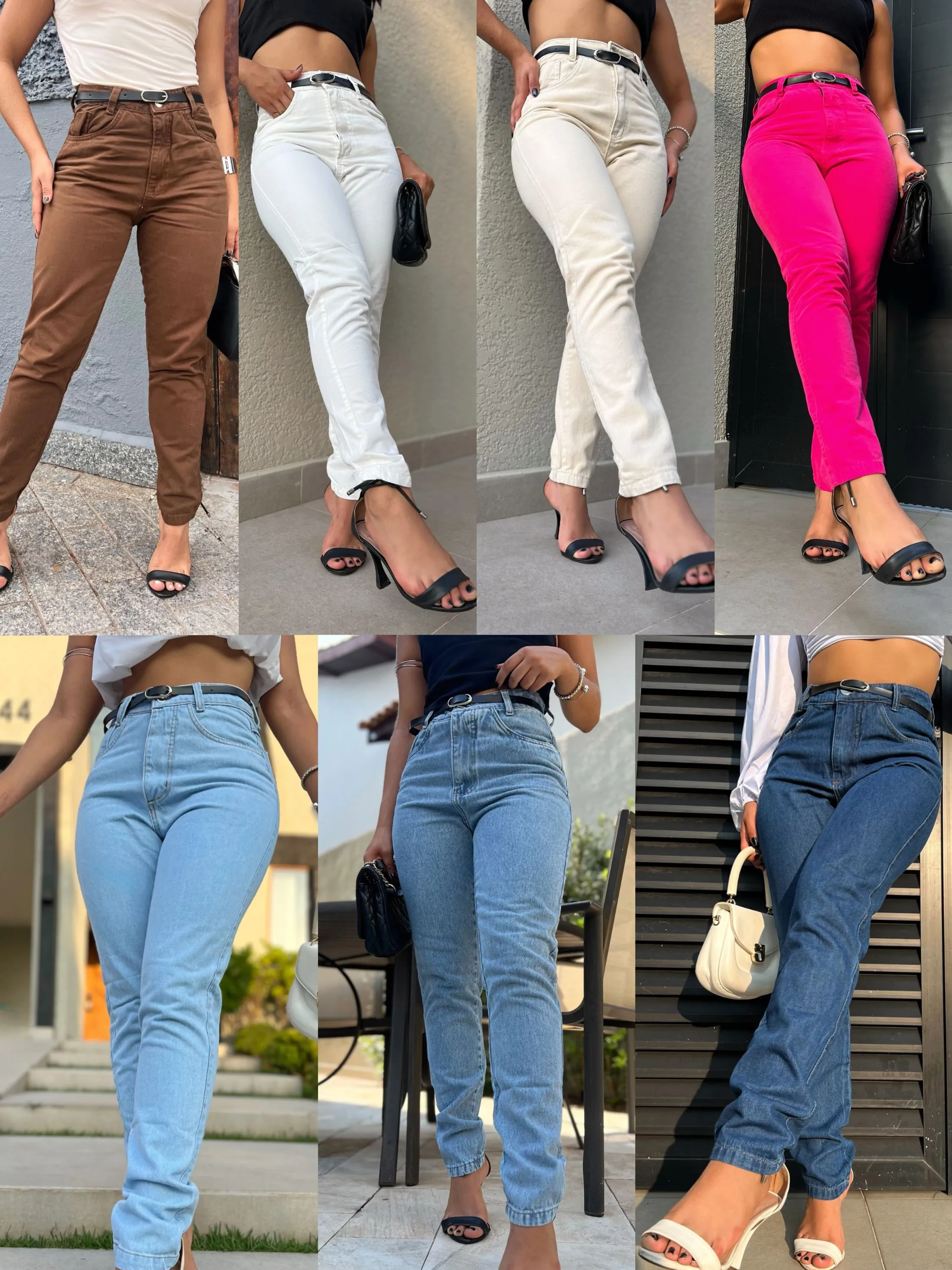 Calça Jeans citura alto Calça mom Calça Feminonos