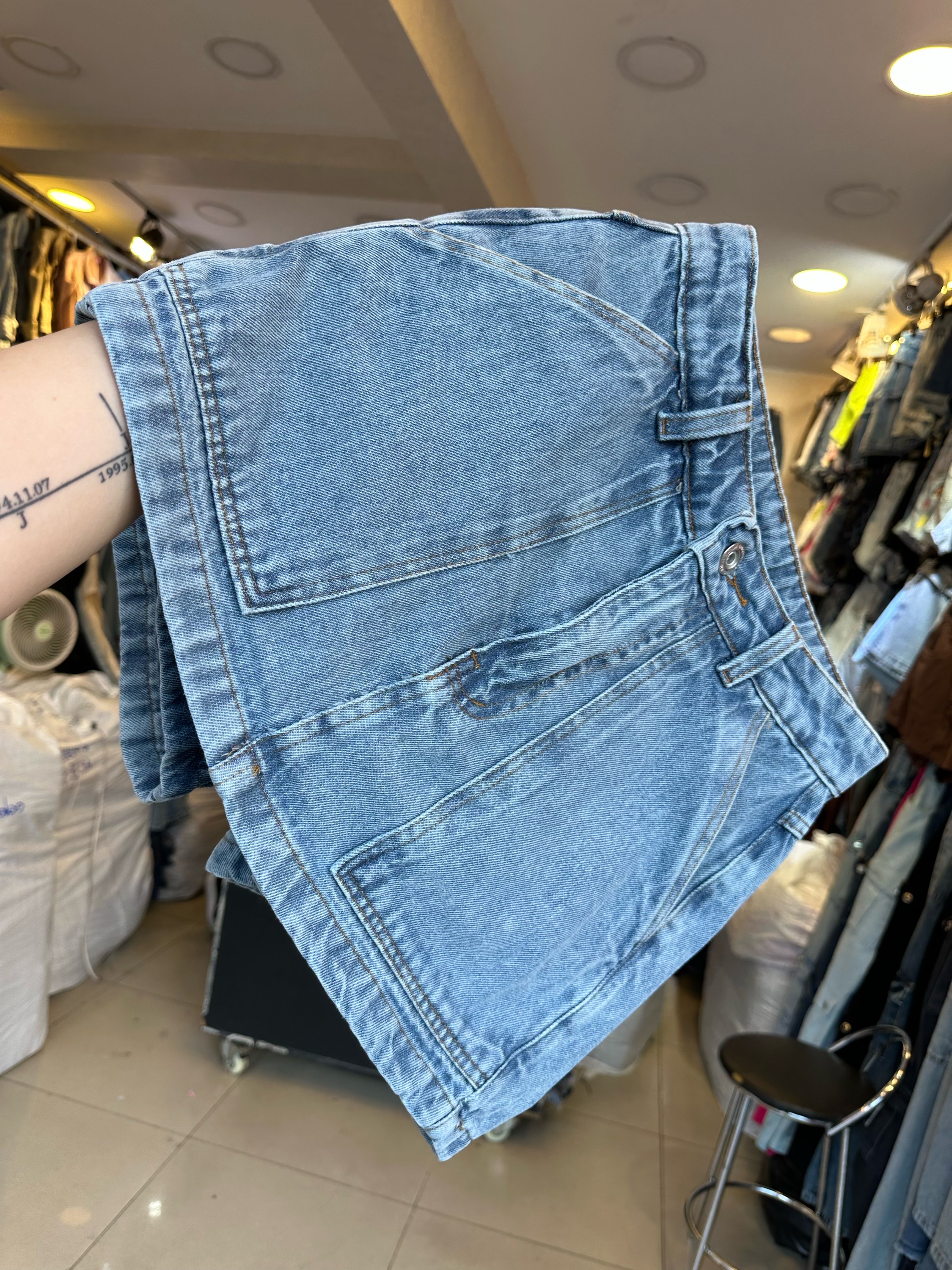 059-Short saia cargo jeans feimininos shorts