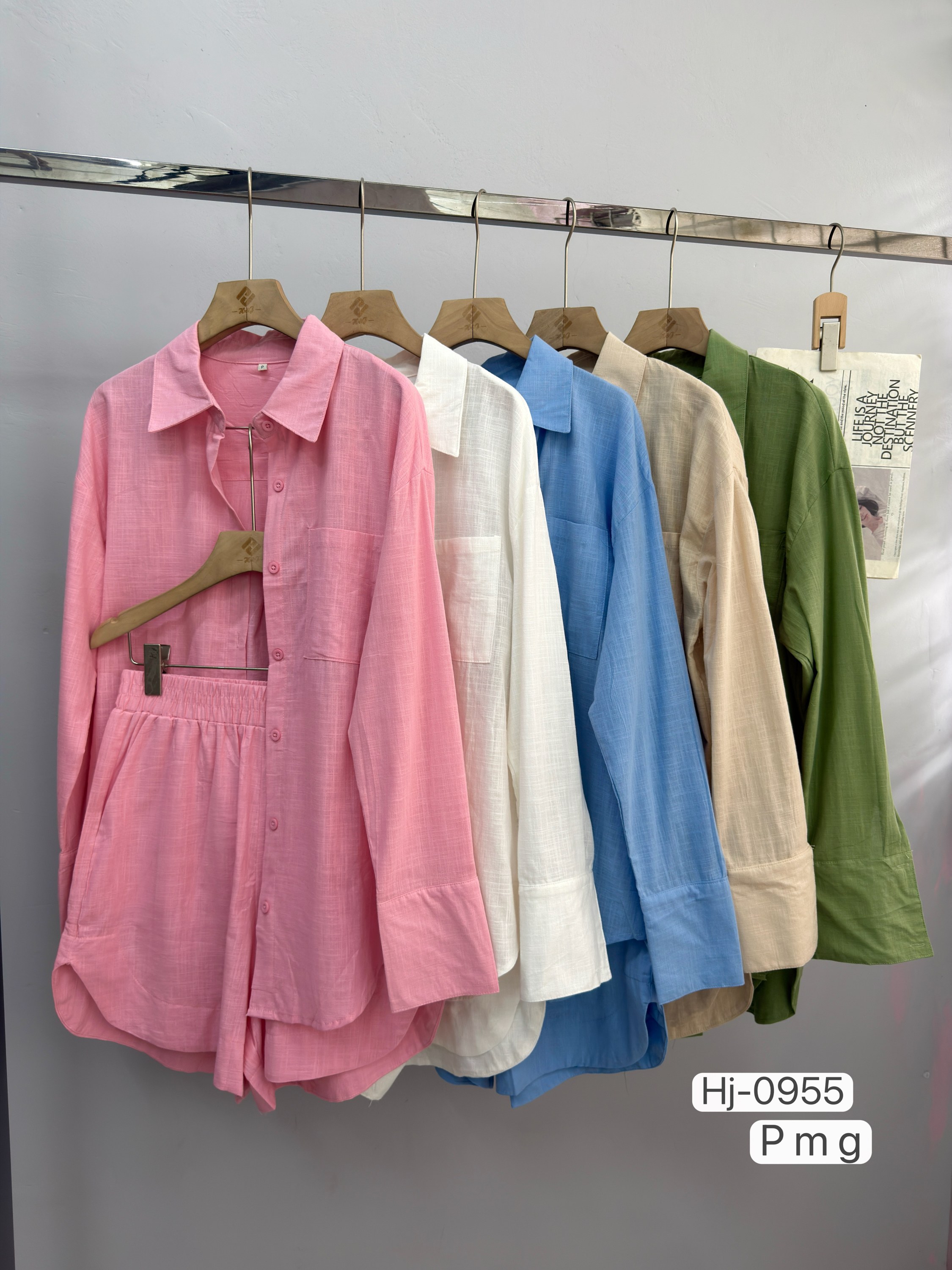 Conjunto Feminino Camisa Manga Longa e Short (M0955)