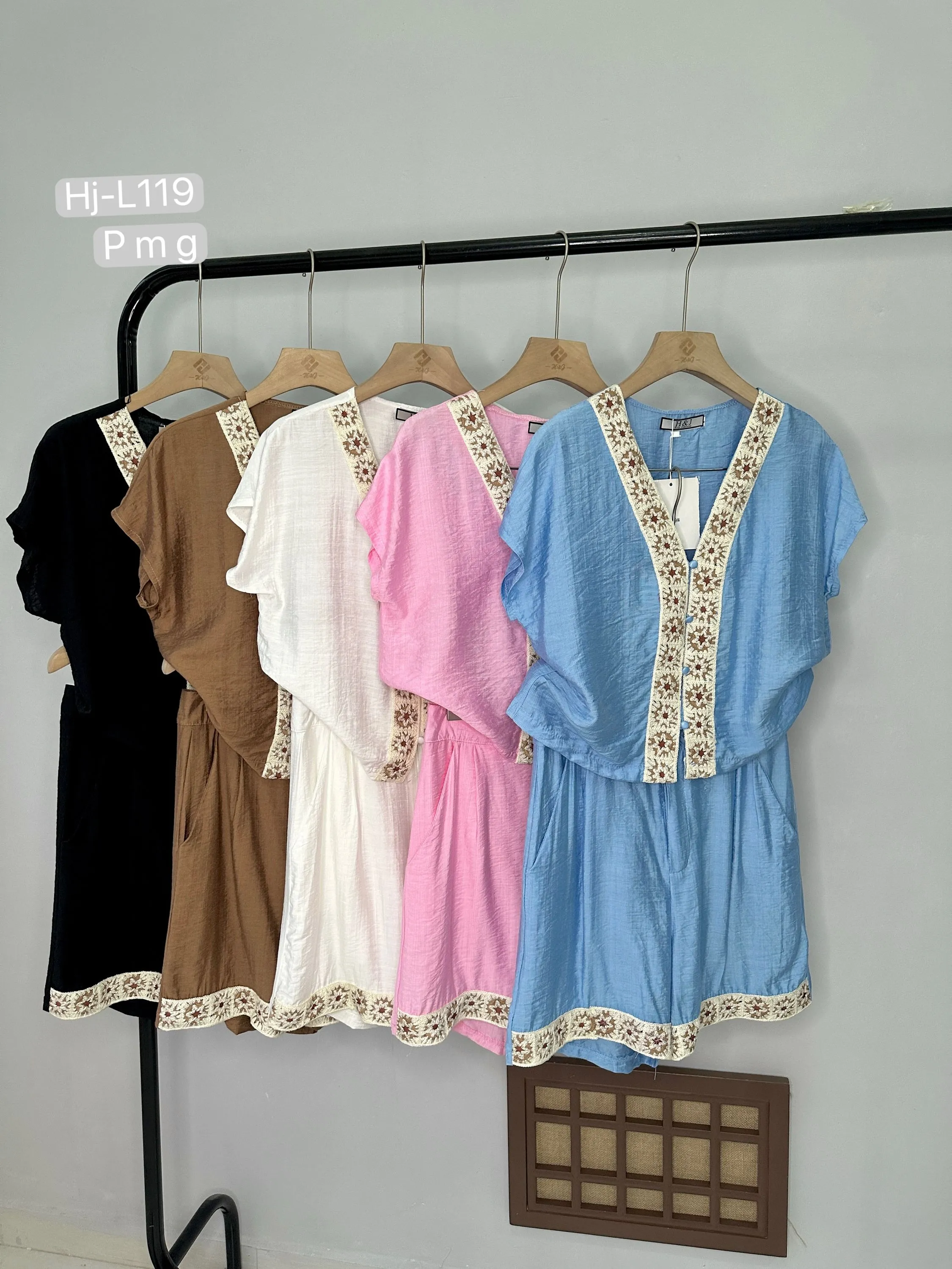 Conjunto Feminino com Bordado Étnico (L119)