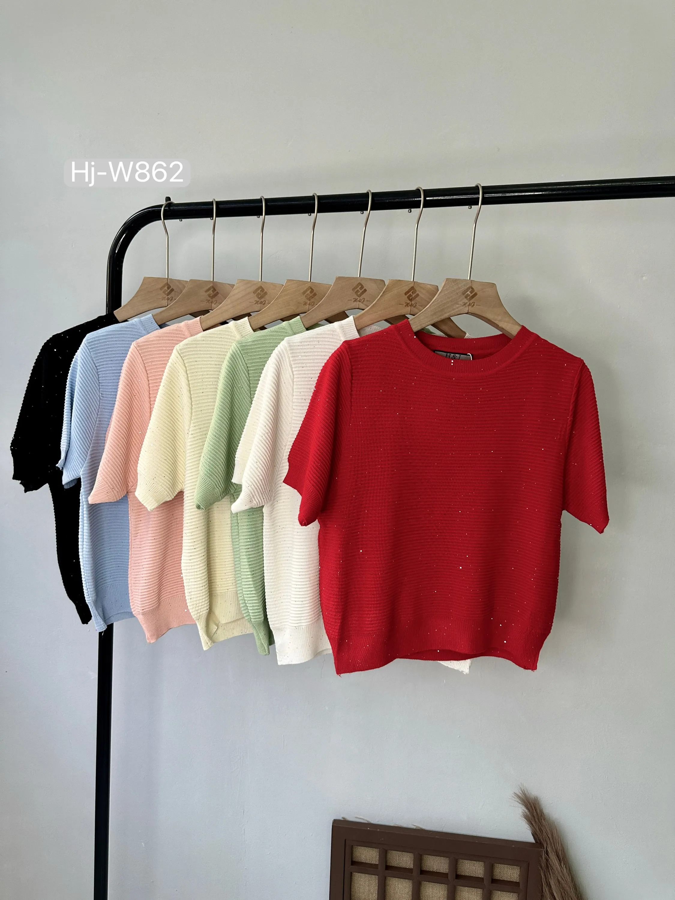 Blusa de Tricot com Brilho (W862)