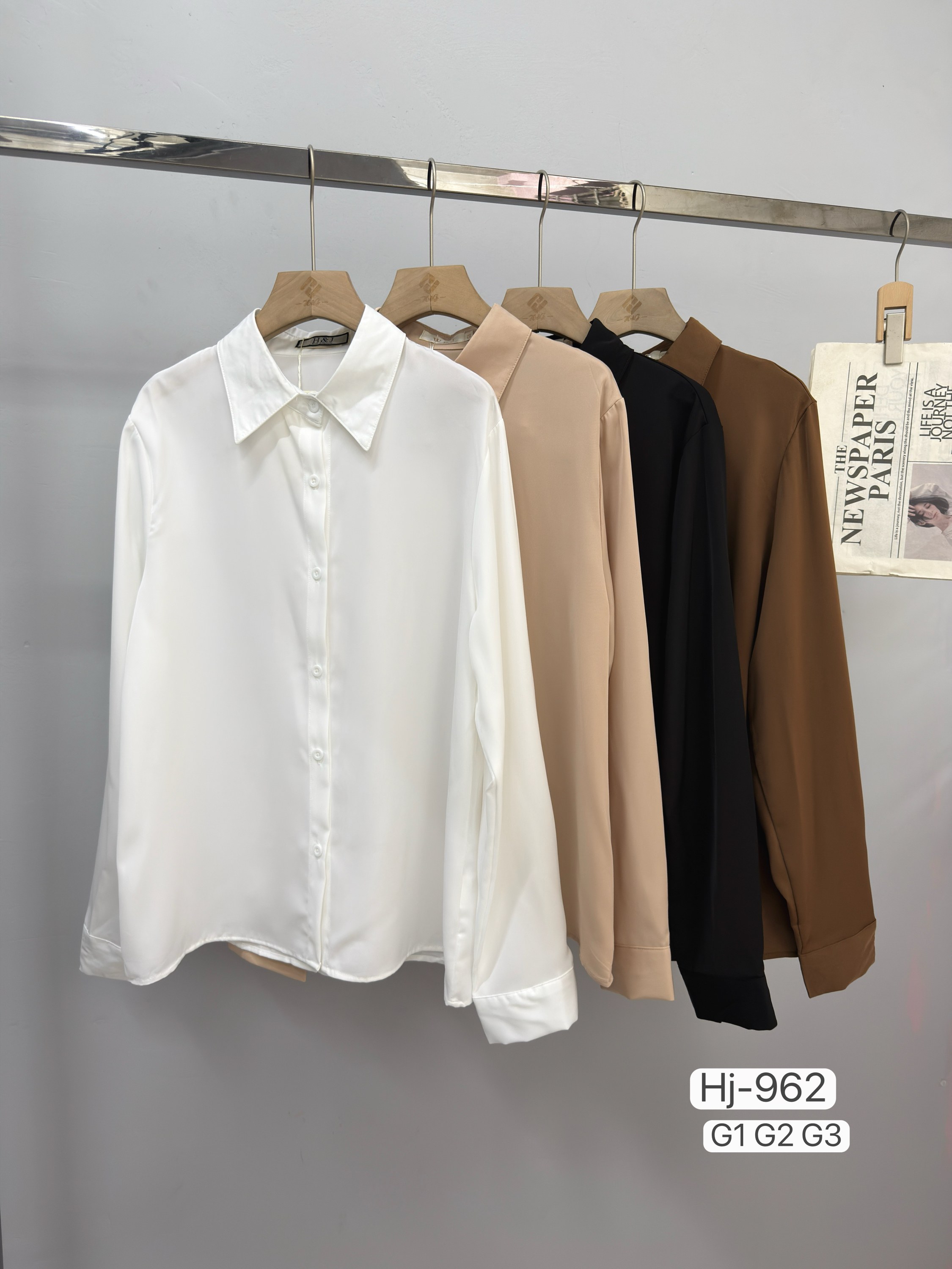 Camisa Feminina Social Manga Longa Básica (F962)