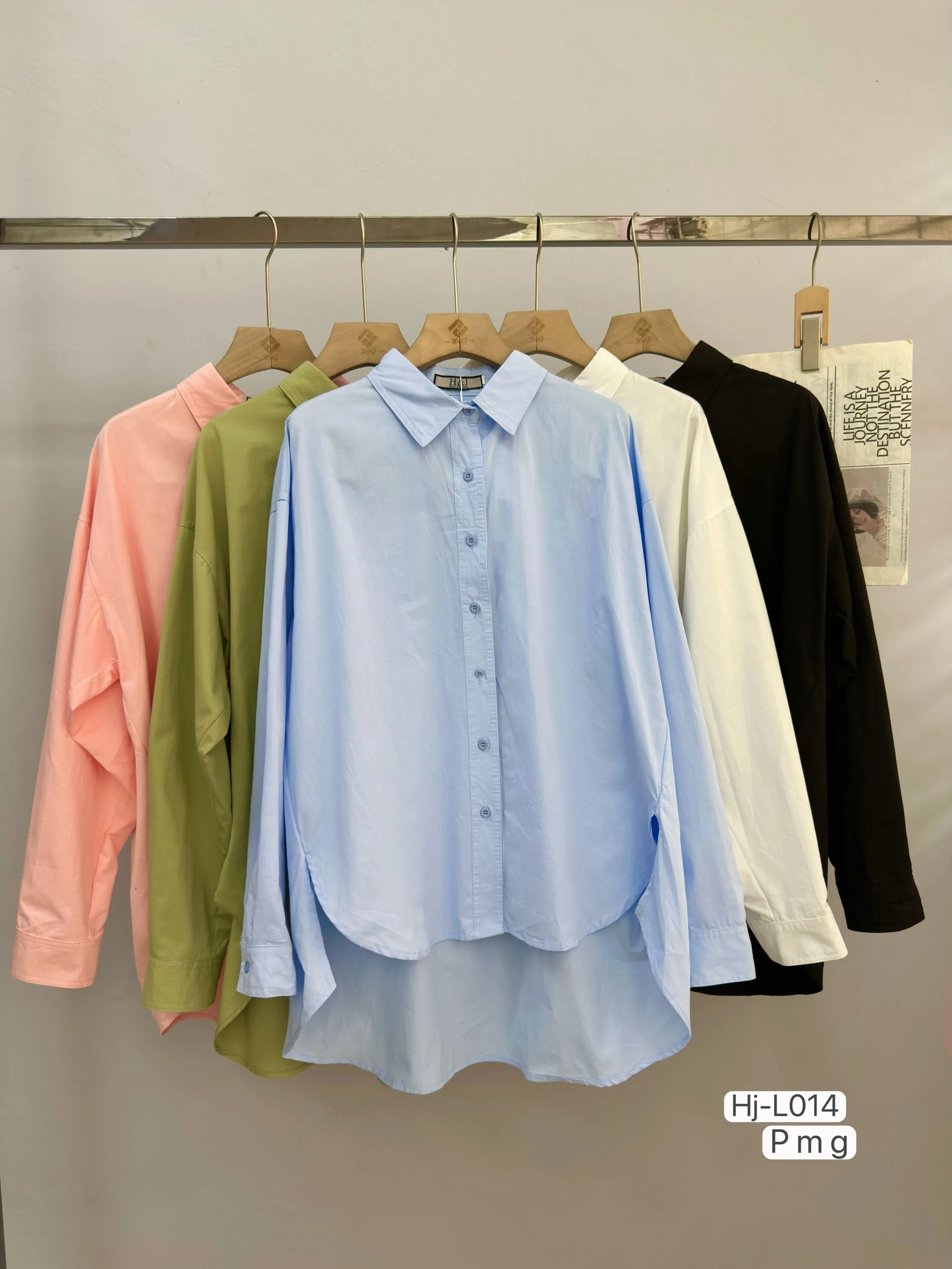 Camisa Feminina Alongada Manga Longa (L014)