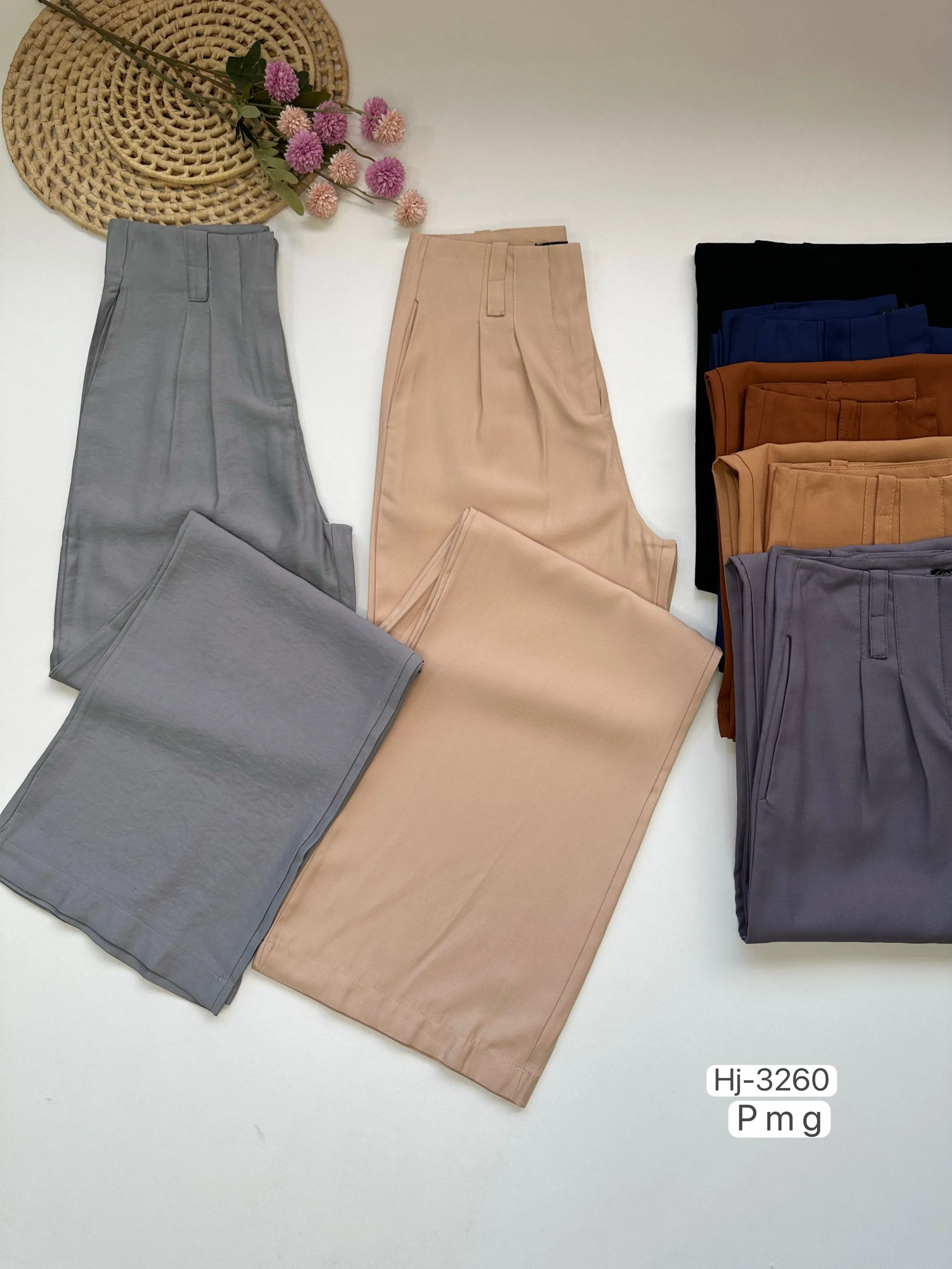 Calça Pantalona Alfaiatada com Bolsos Laterais (3249)