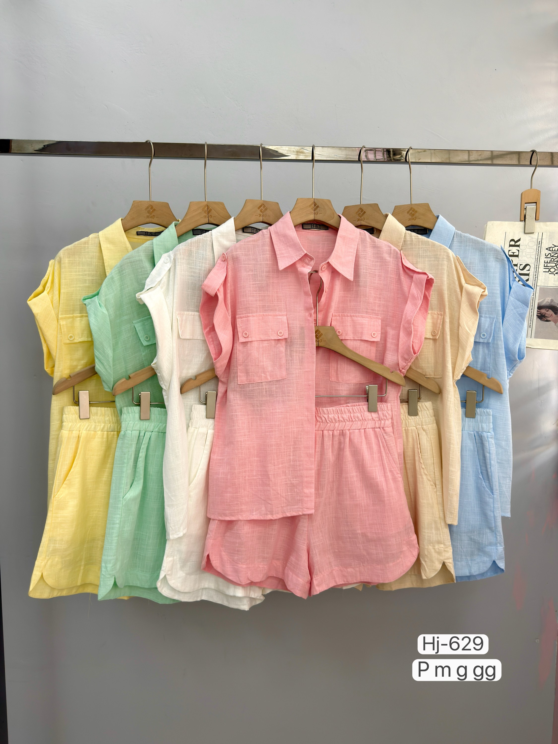 Conjunto Feminino Camisa Sem Manga com Short (F629)