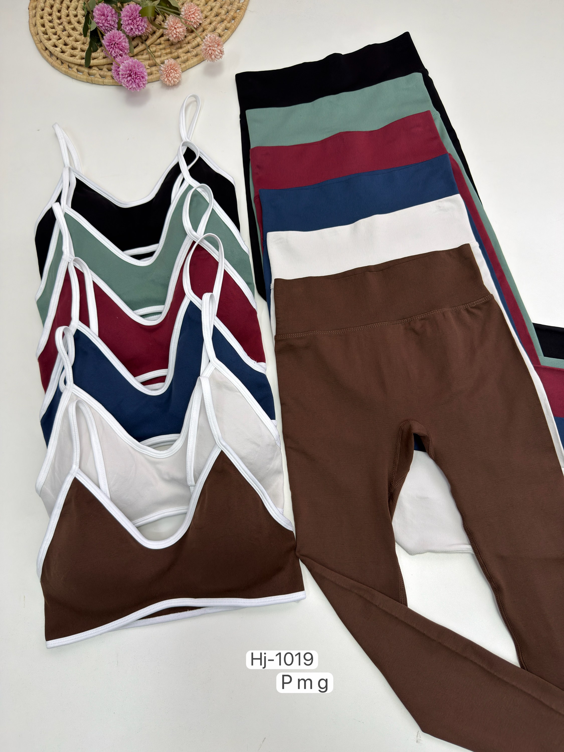 Conjunto Fitness Top com Alças Finas e Legging (1019)