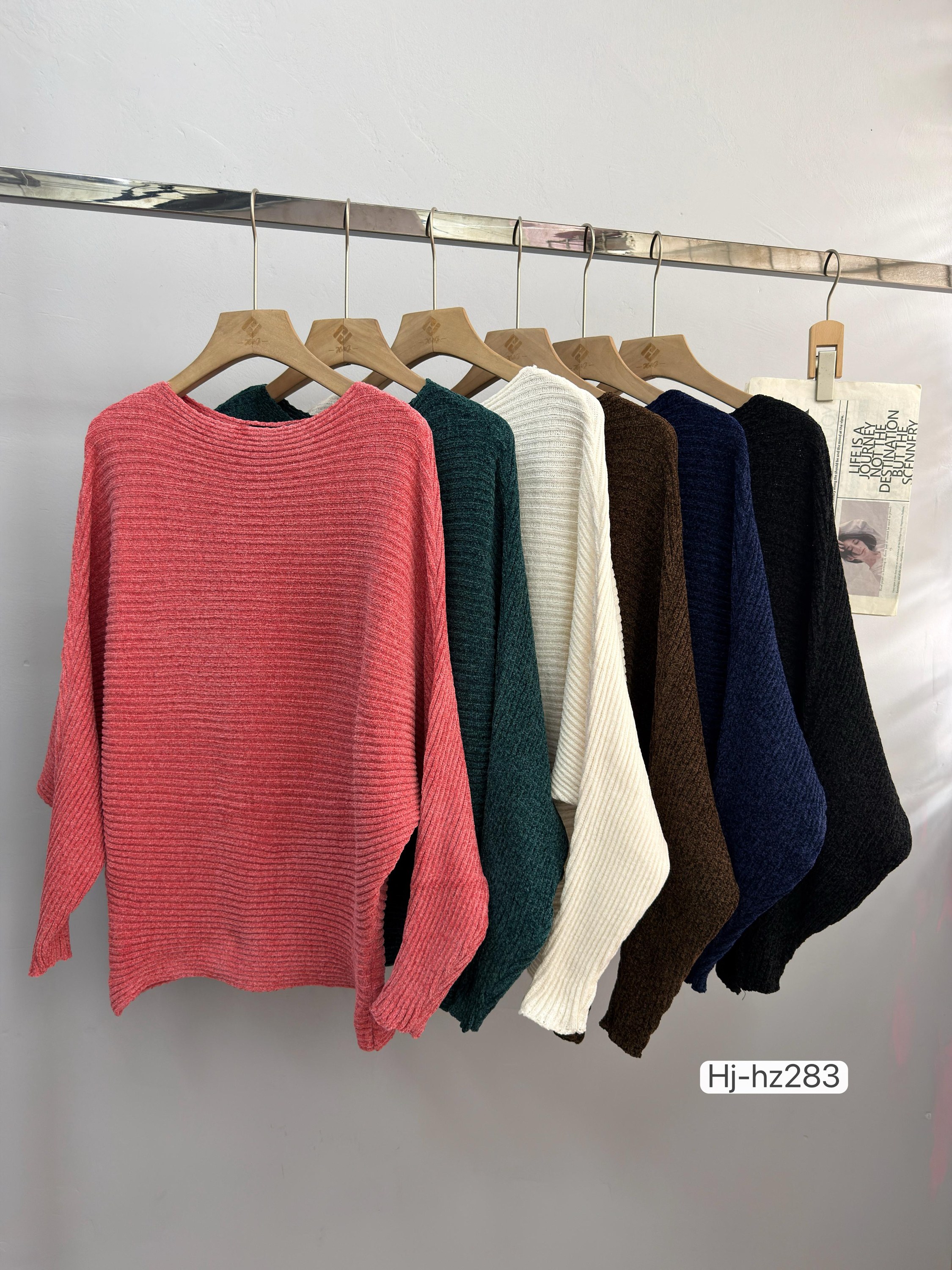 Blusa Feminina Tricot Manga Ampla Texturizada (HZ283)