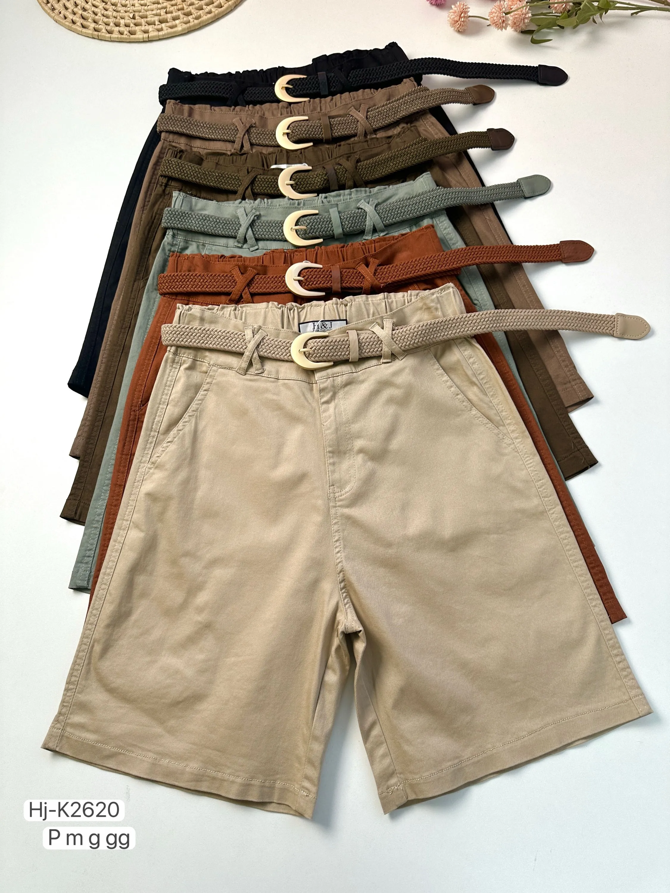 Shorts Feminino com Cinto em Sarja (K2620)