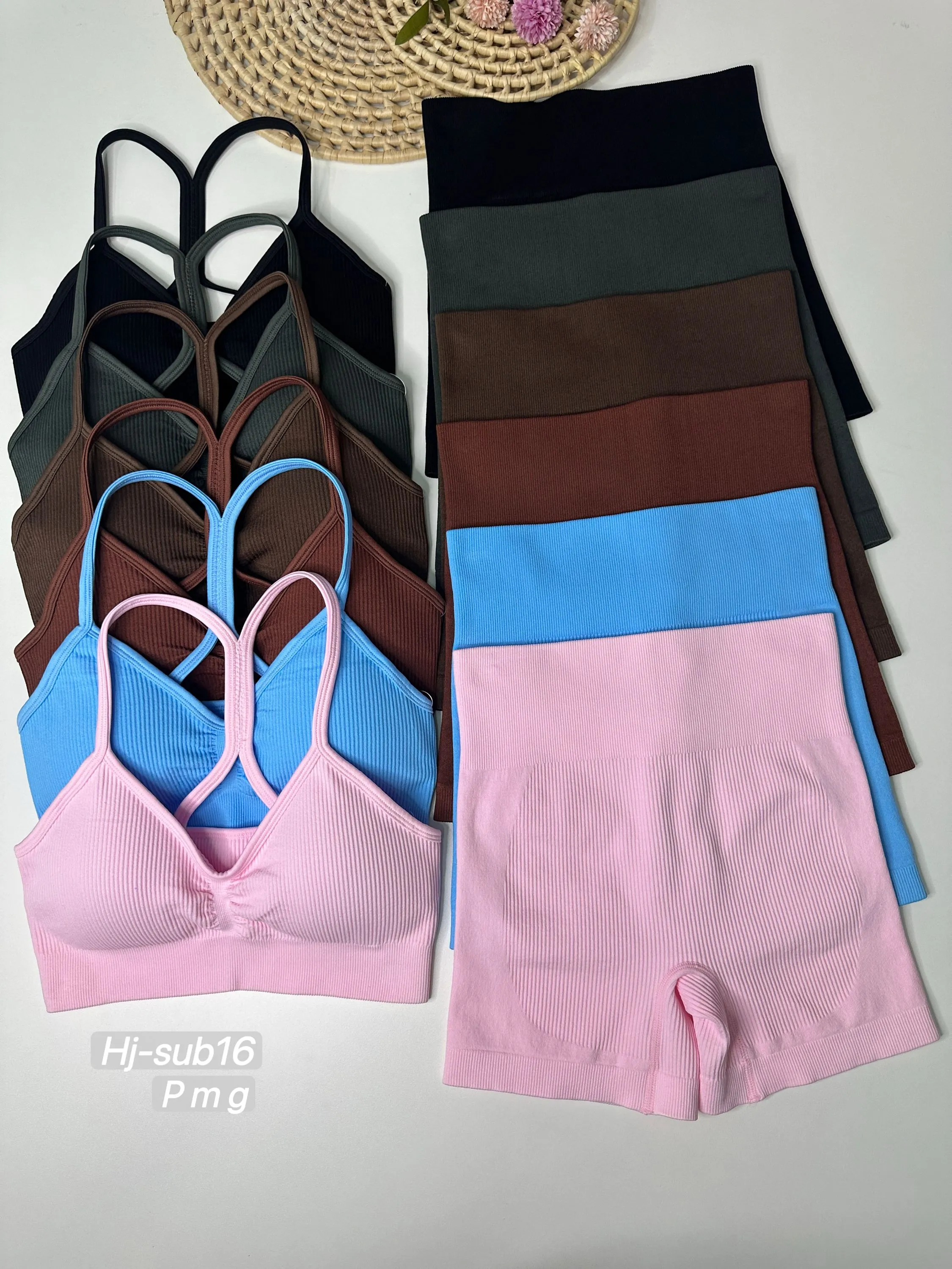 Conjunto Fitness Feminino Top Alça Fina e Short (sub16)
