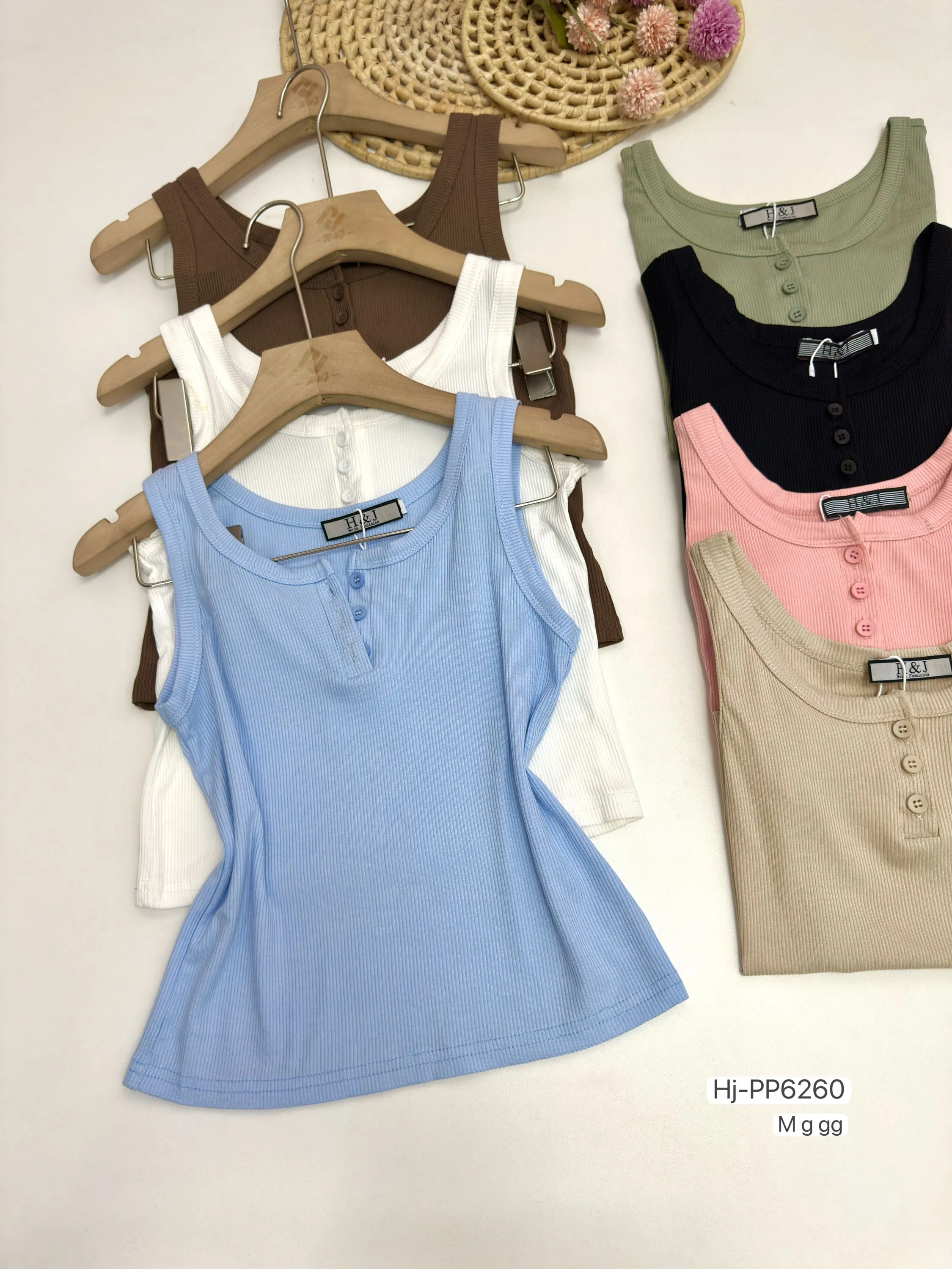 Regata canelada com botões (PP6260)