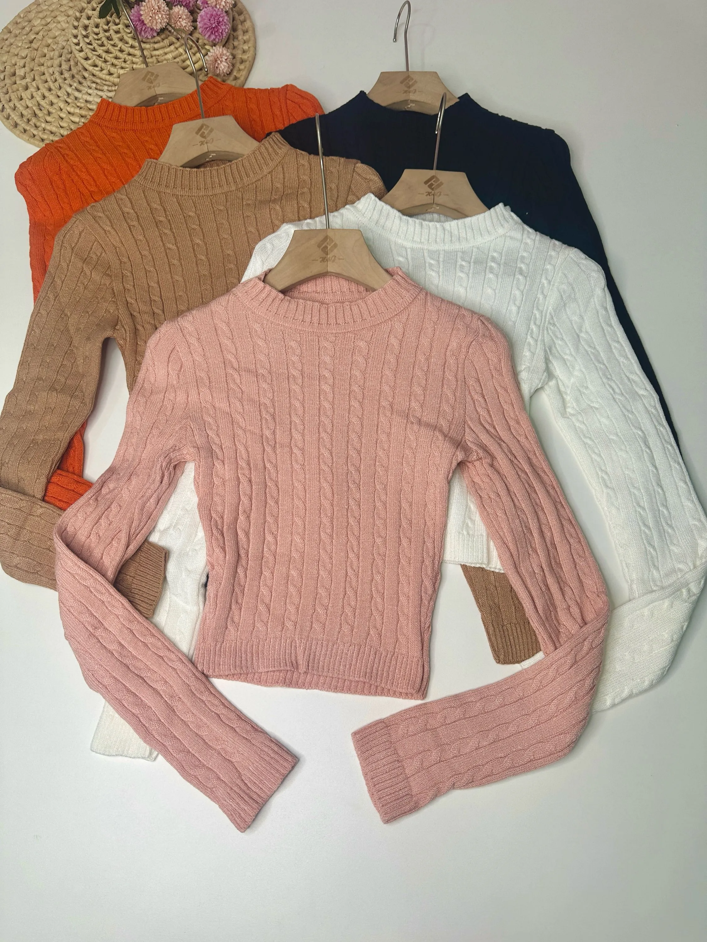Blusa Feminina Tricot Canelado com Trança