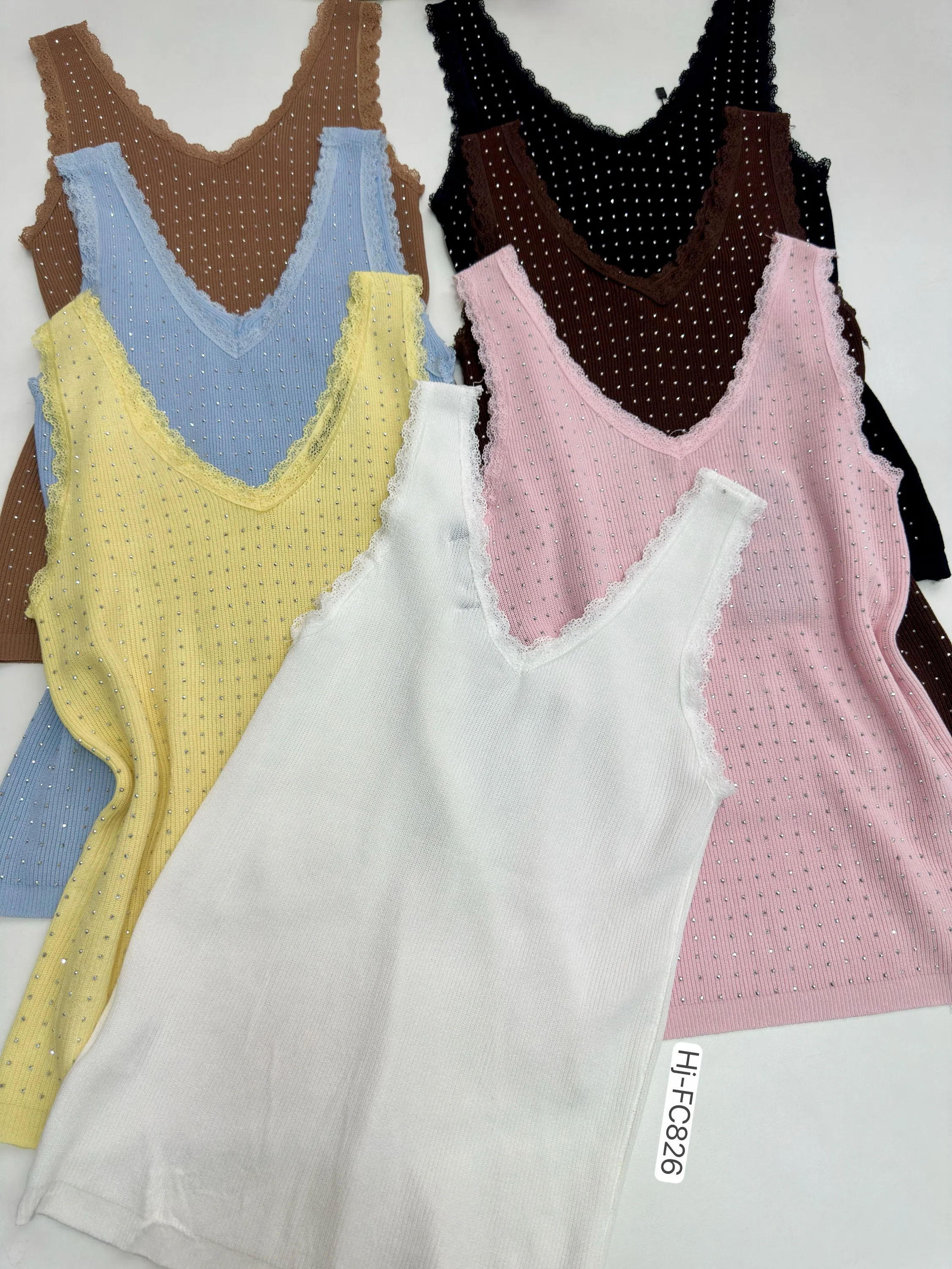 Blusa Canelada com Strass (FC826)