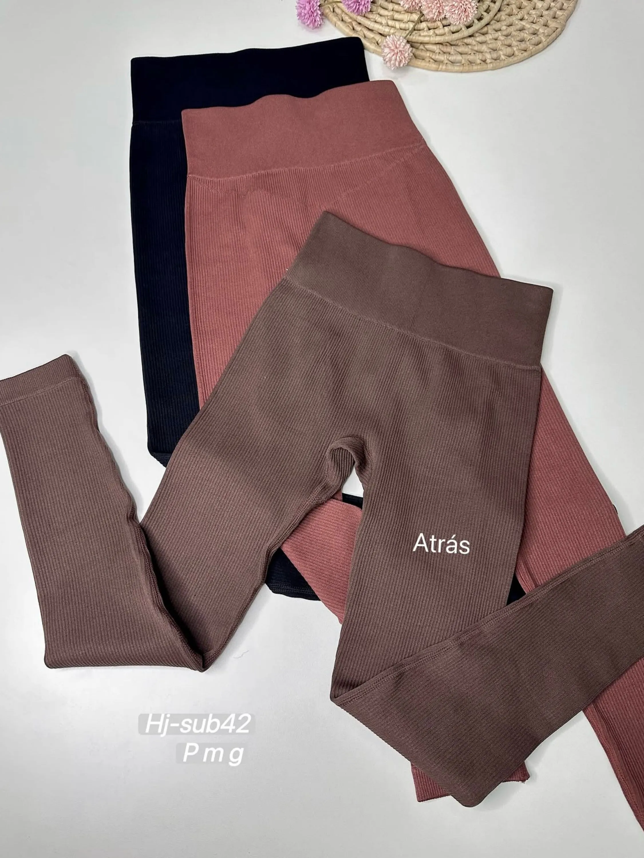 Calça legging canelada cintura alta (SUB42)