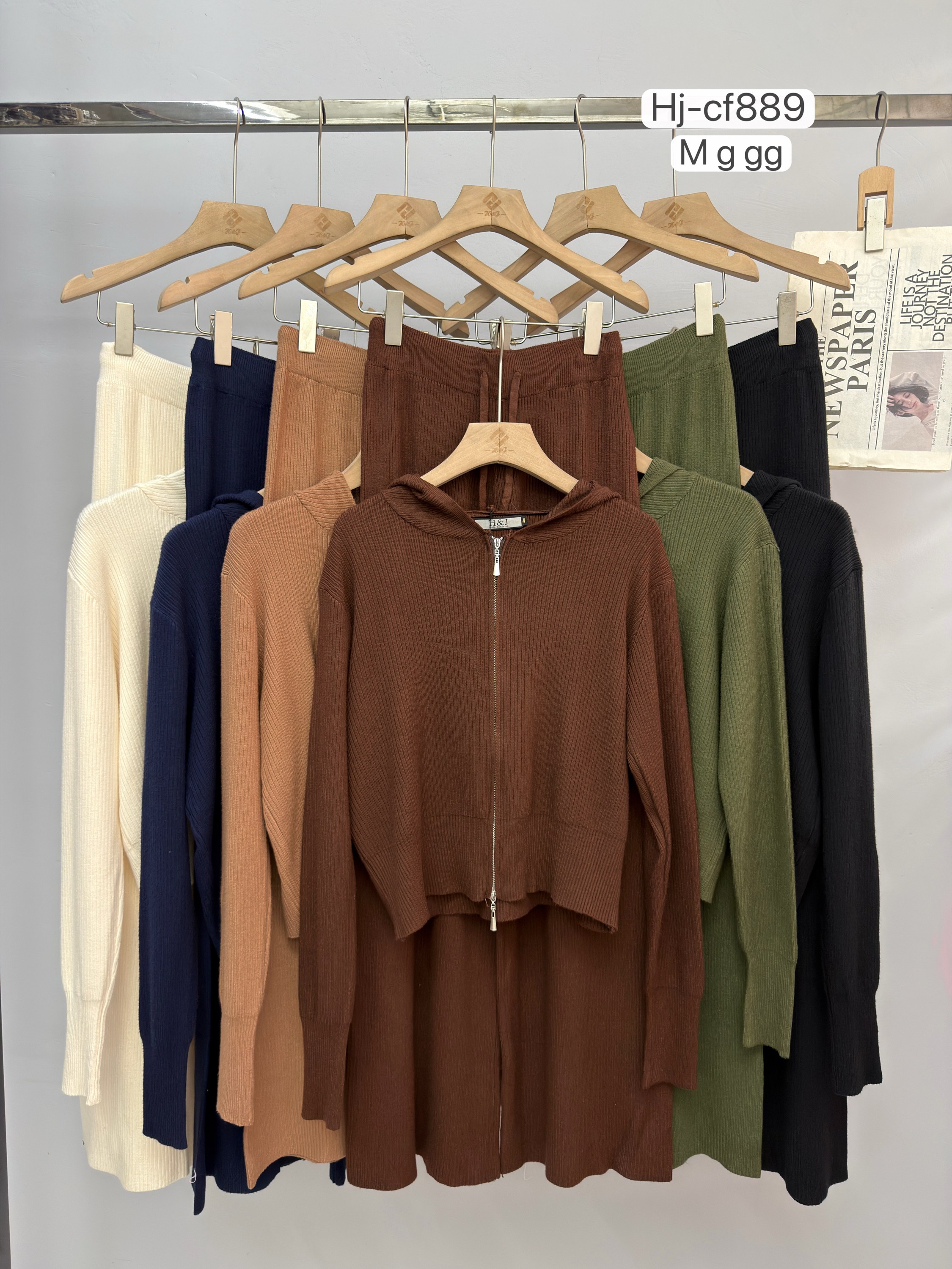 Conjunto Feminino Canelado com Zíper (FC887)